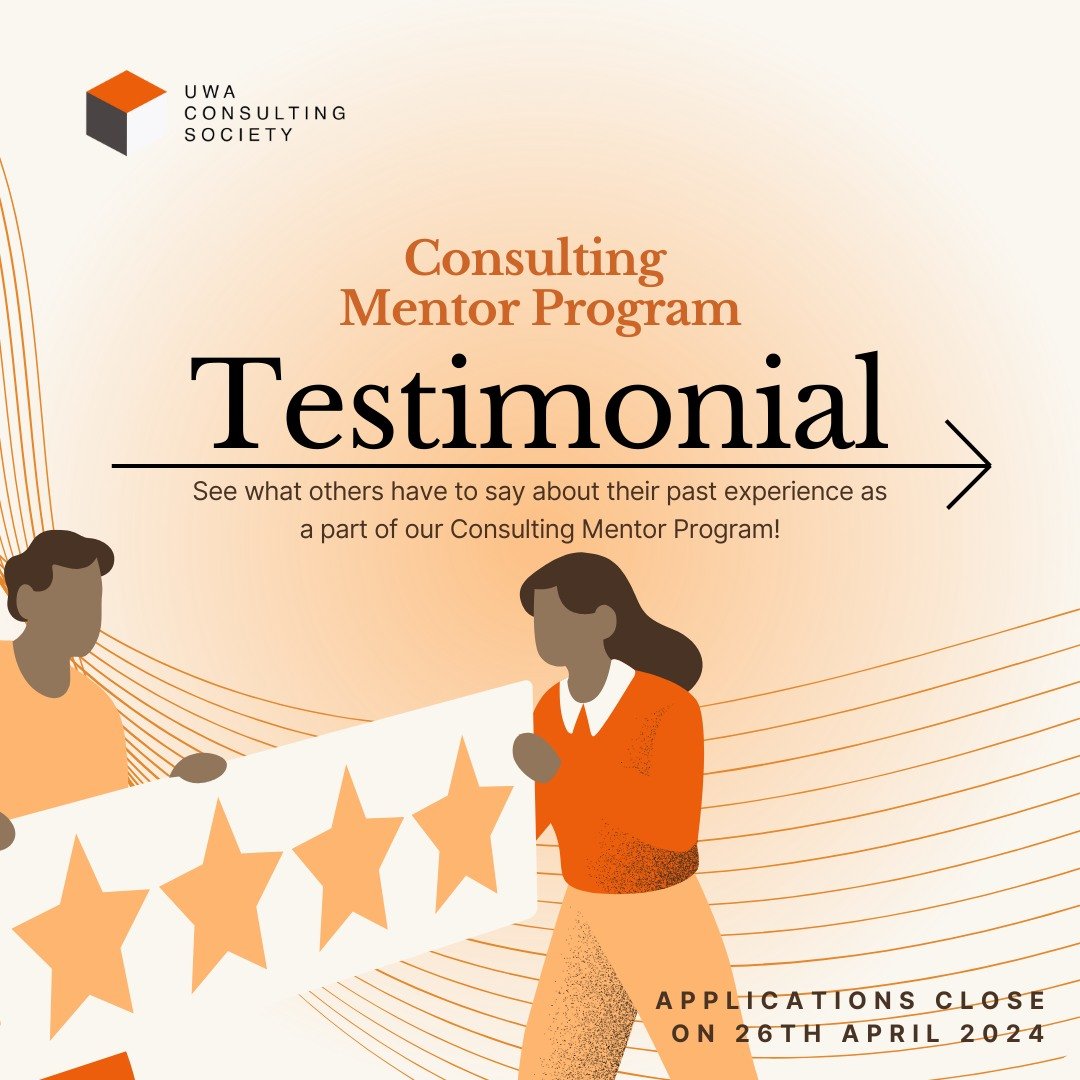 Are you contemplating joining our Consulting Mentor Program? 🤔📃

Hear directly from a mentee who has benefited from the program and helped them land their dream job 🌟

The value of a mentor is indisputable - whether it is a coffee catch-up, Teams 