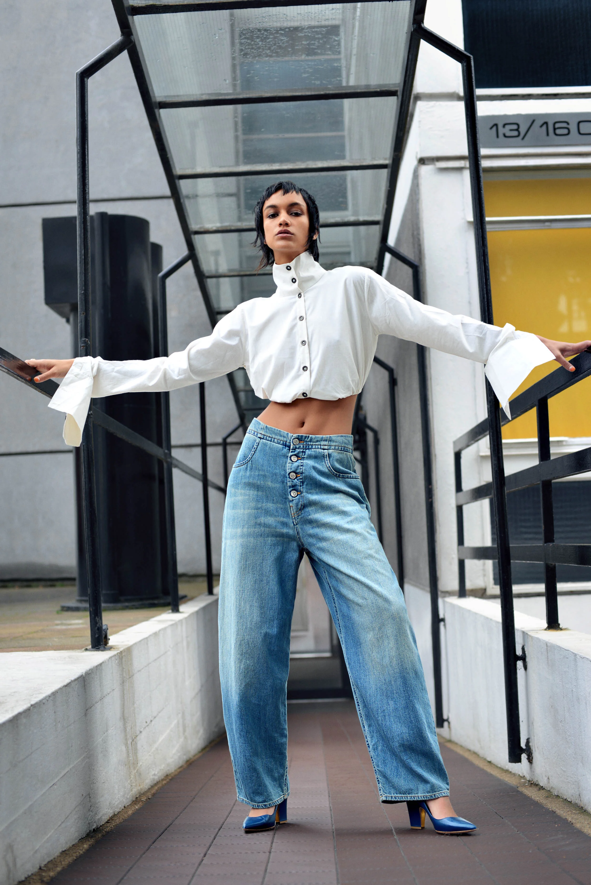 Model Soraya Jansen@Storm model management wearing maison margiela rupert sanderson bibi van der velden chola by sohaya misra