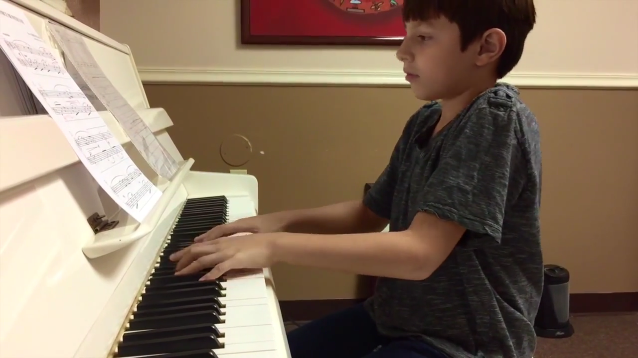 Student Rehearsing -Piano
