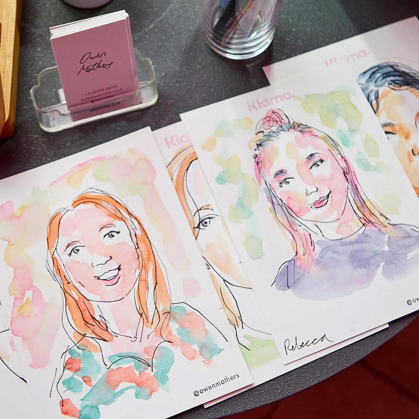 Group of live event portraits