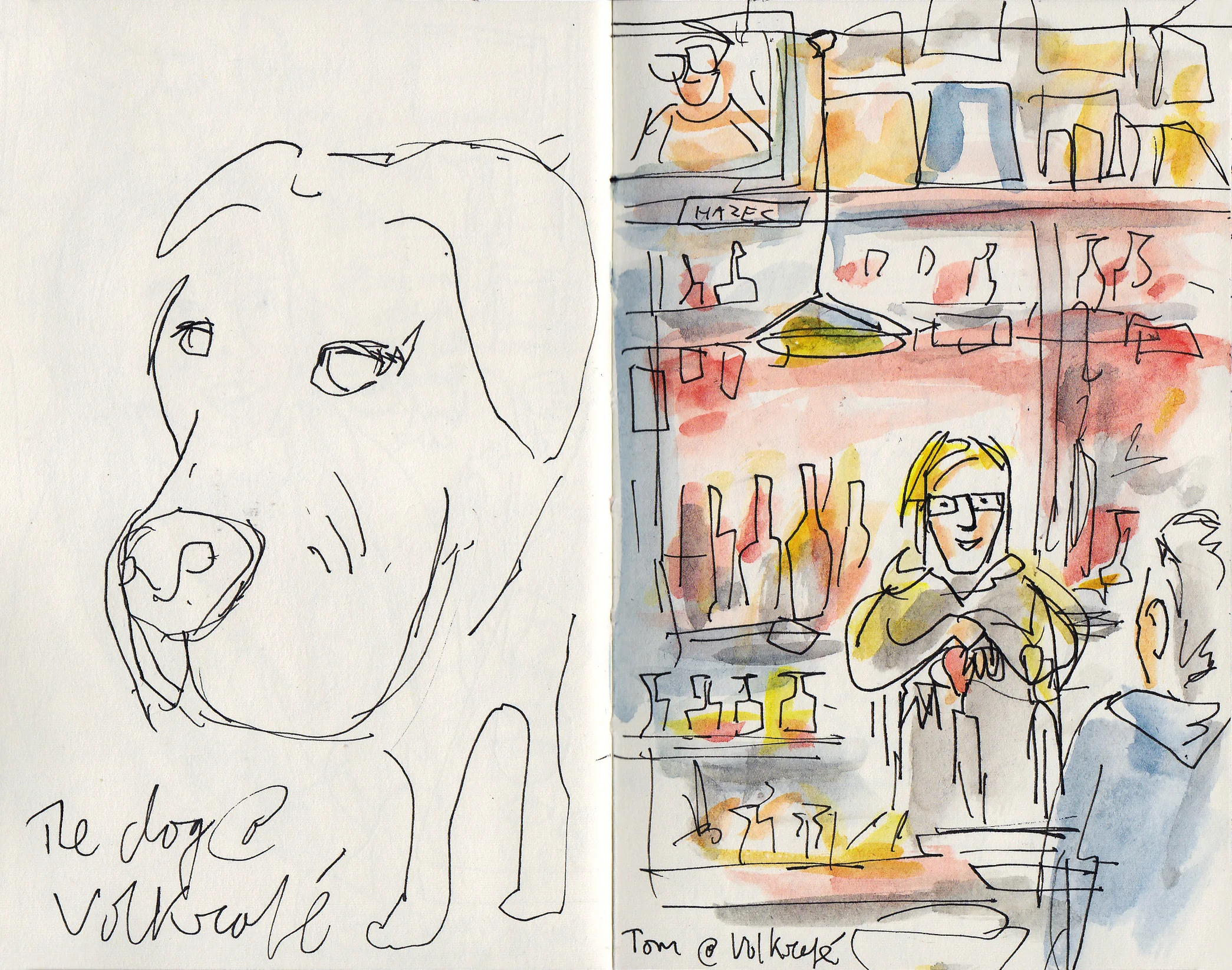 Another cool pub we found was called Volkscafé Sint-Jakobs. Just down the road from our hotel it was really chilled, with a log burner going and a great dog who leaned against me for a little while in between greeting guests.