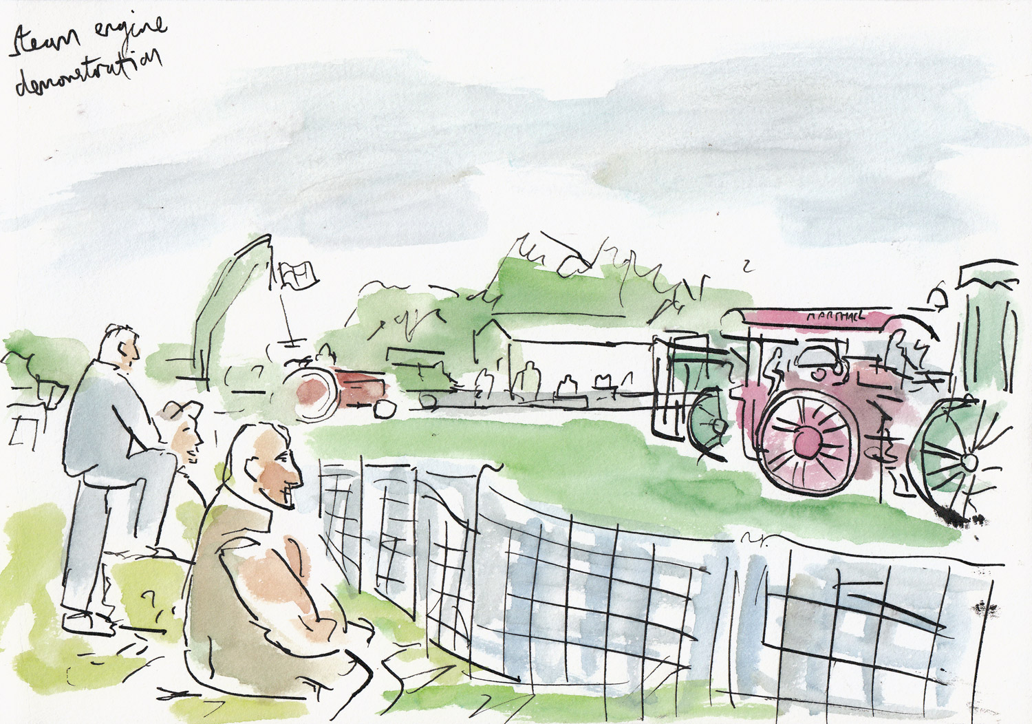 Steam traction engine display in the arena