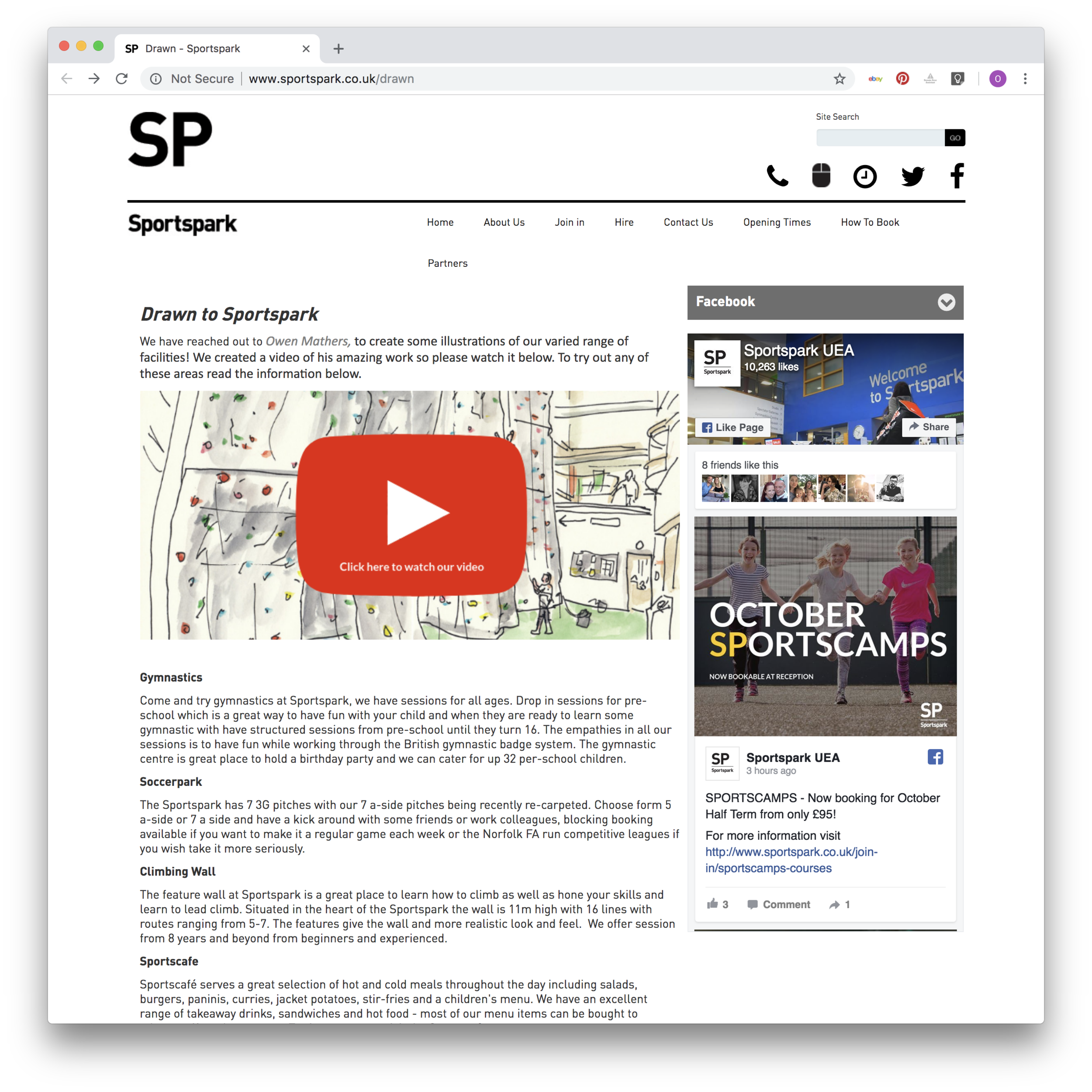 Feature on the Sportspark website