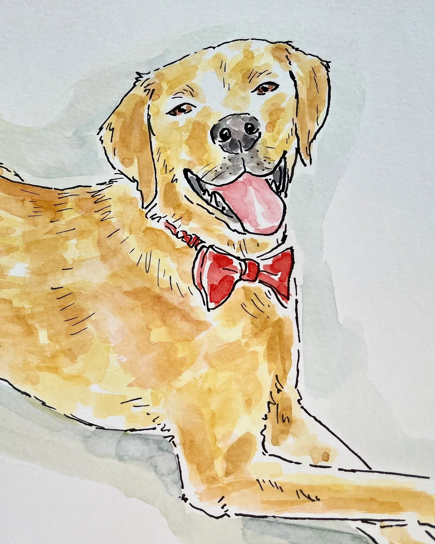 Pet portrait of a very dapper dog that I posted today! Don’t forget I’m taking orders for Christmas commissions #petportrait #giftideas #dogillustration