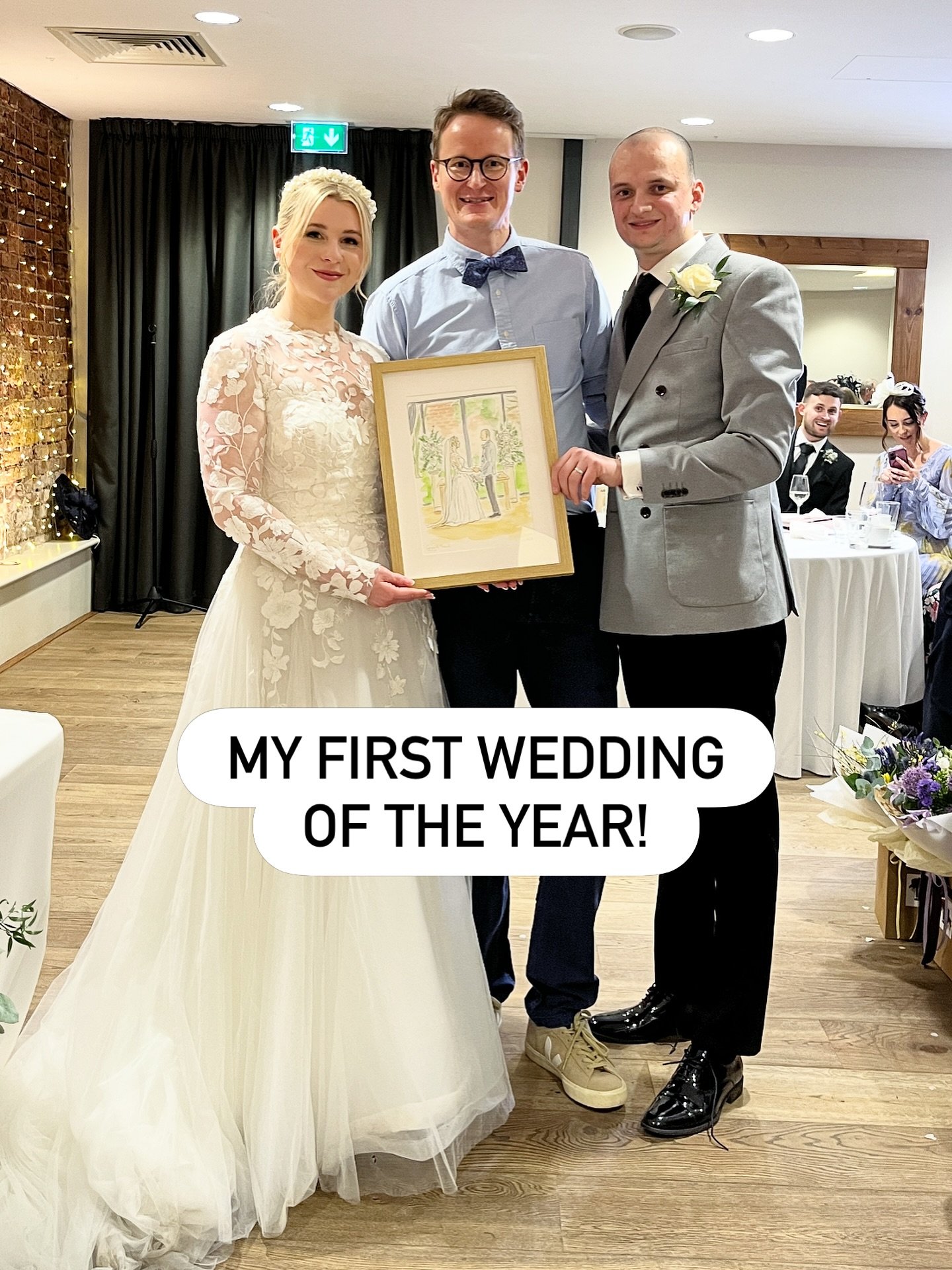 Live illustrating the wedding of Hannah &amp; Connor at the wonderful Norfolk Mead last weekend. Great day doing what I do and my first wedding of the year so far. Here to a very busy season ahead! 

Great to work with @abimckennaphotography and @chr