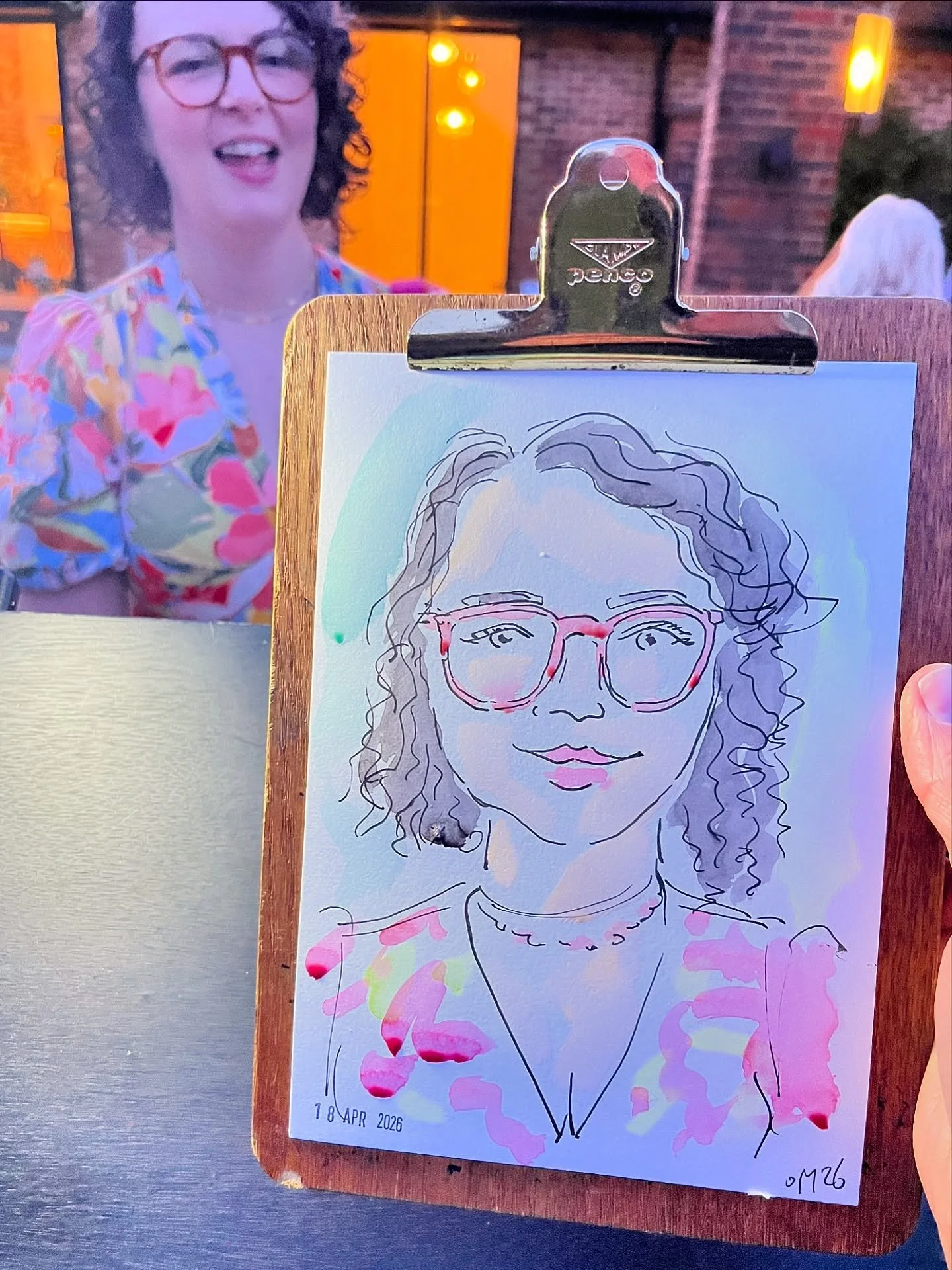 Some live wedding guest portraits from a recent wedding in Surrey. Individuals, couples and group head and shoulder portraits all drawn in minutes from life in front of your guests. Always entertaining!
