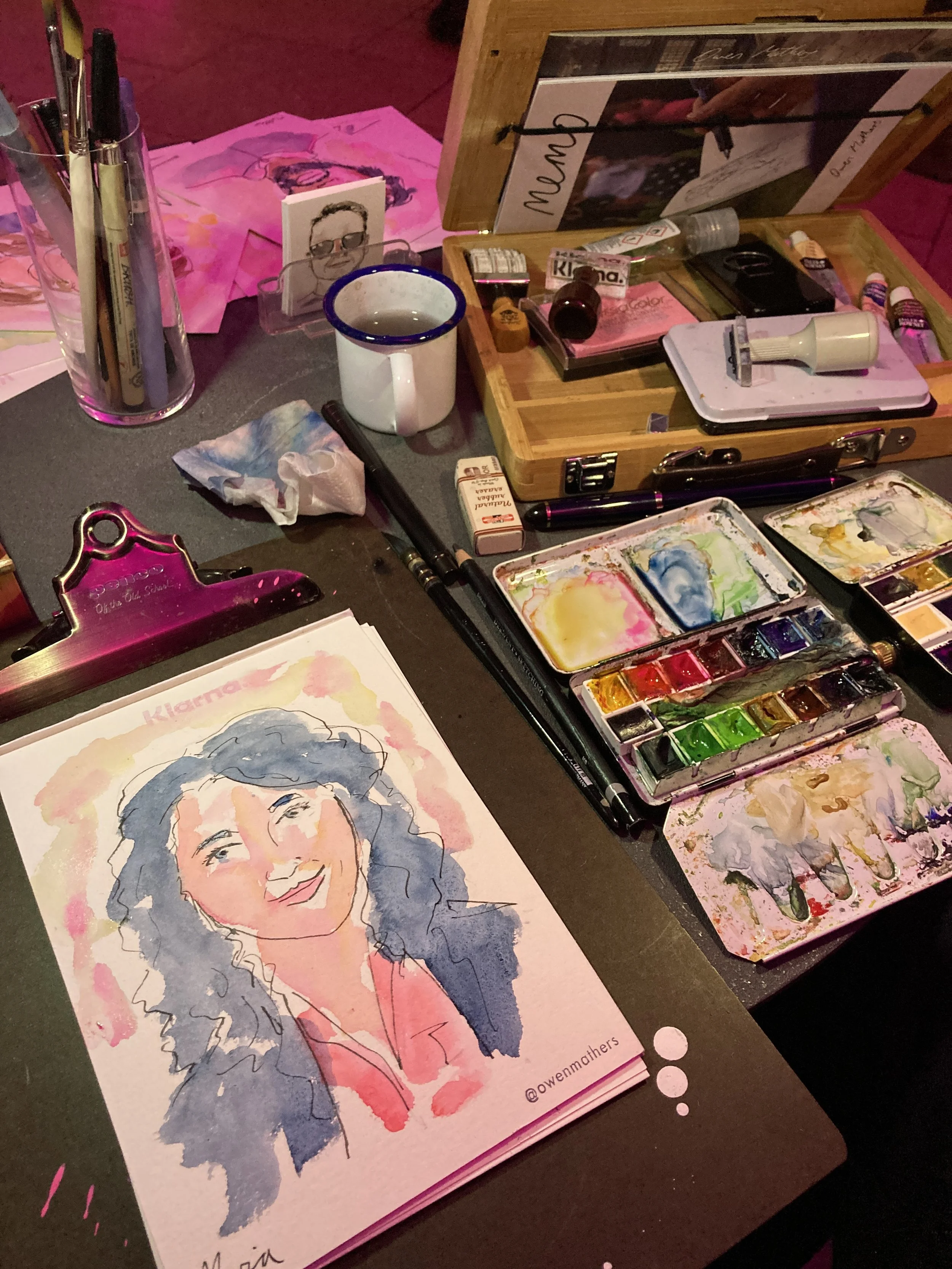 Live portrait of female at event