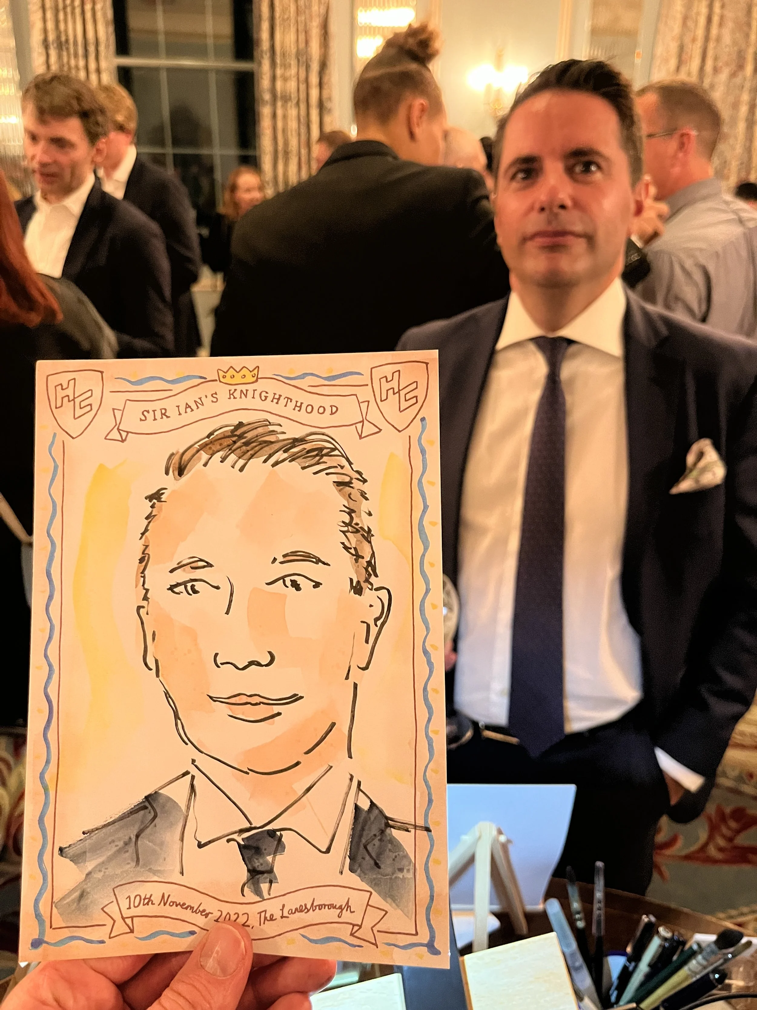 Live portrait of man at corporate event
