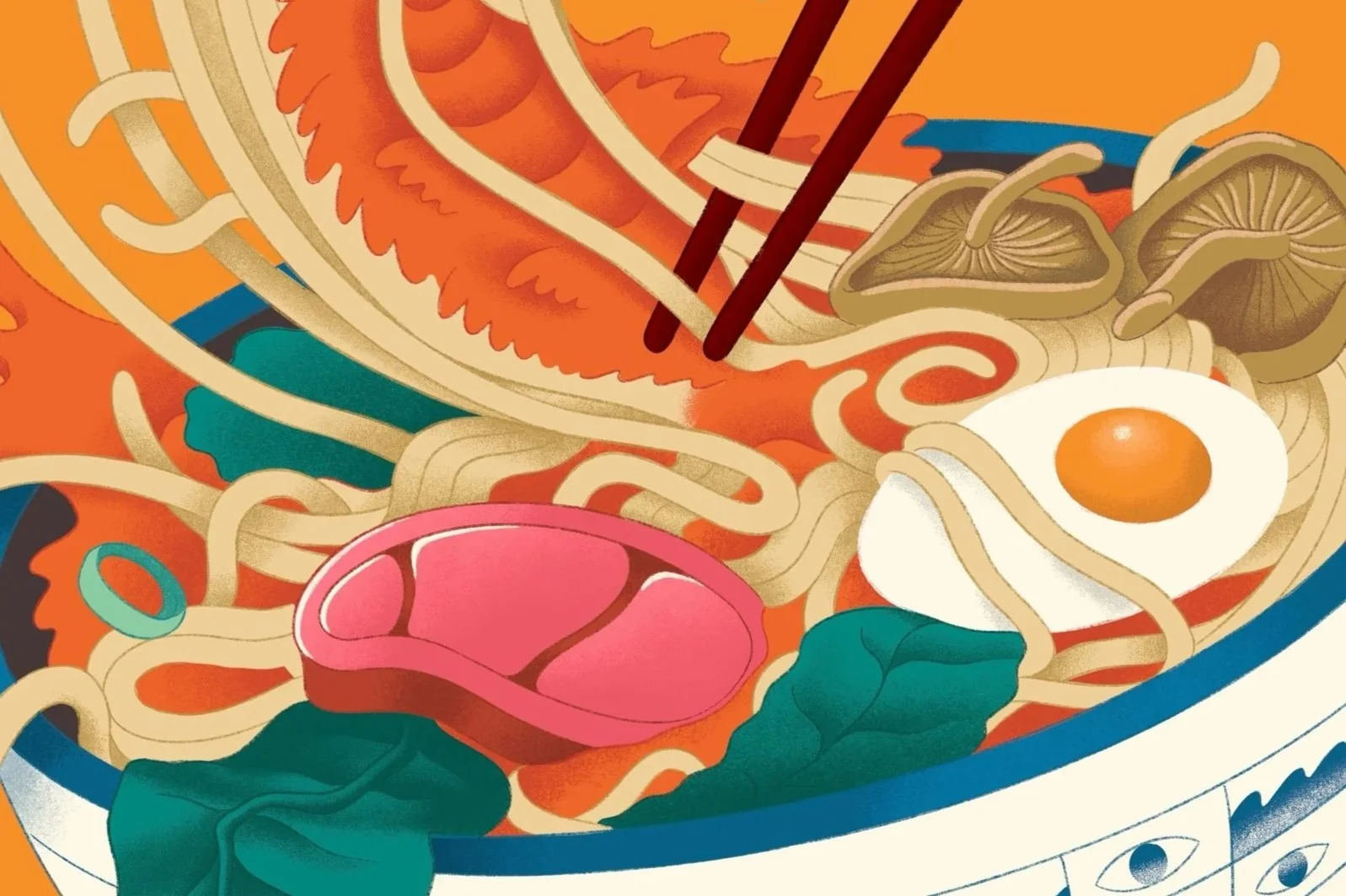 Ramen Surfer - Personal Illustration