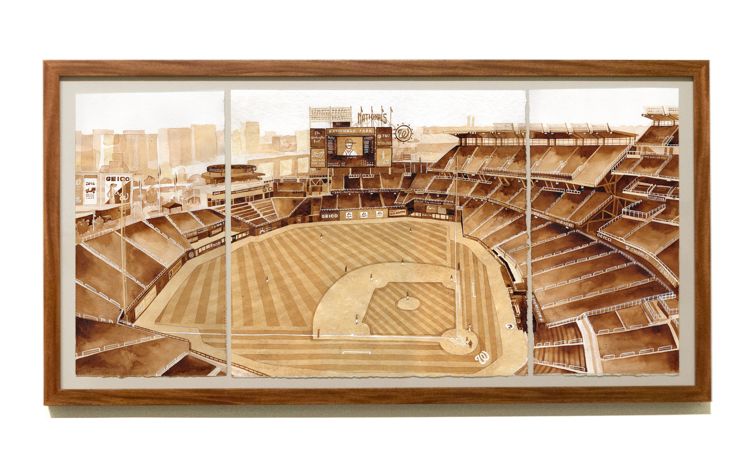 NATIONALS PARK Philadelphia Phillies v Washington Nationals, June 10, 2016 ink, 30" x 15" Phillies 6 - Nationals 9 Section 409, Row K, Seat 15