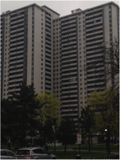 High rise in St. James Town - one of the most dense neighbourhoods in Canada.