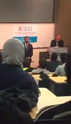 A screenshot from a video of the event. 
