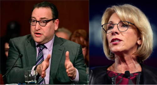 Left: Kenneth Marcus; Right: Betsy Devos
