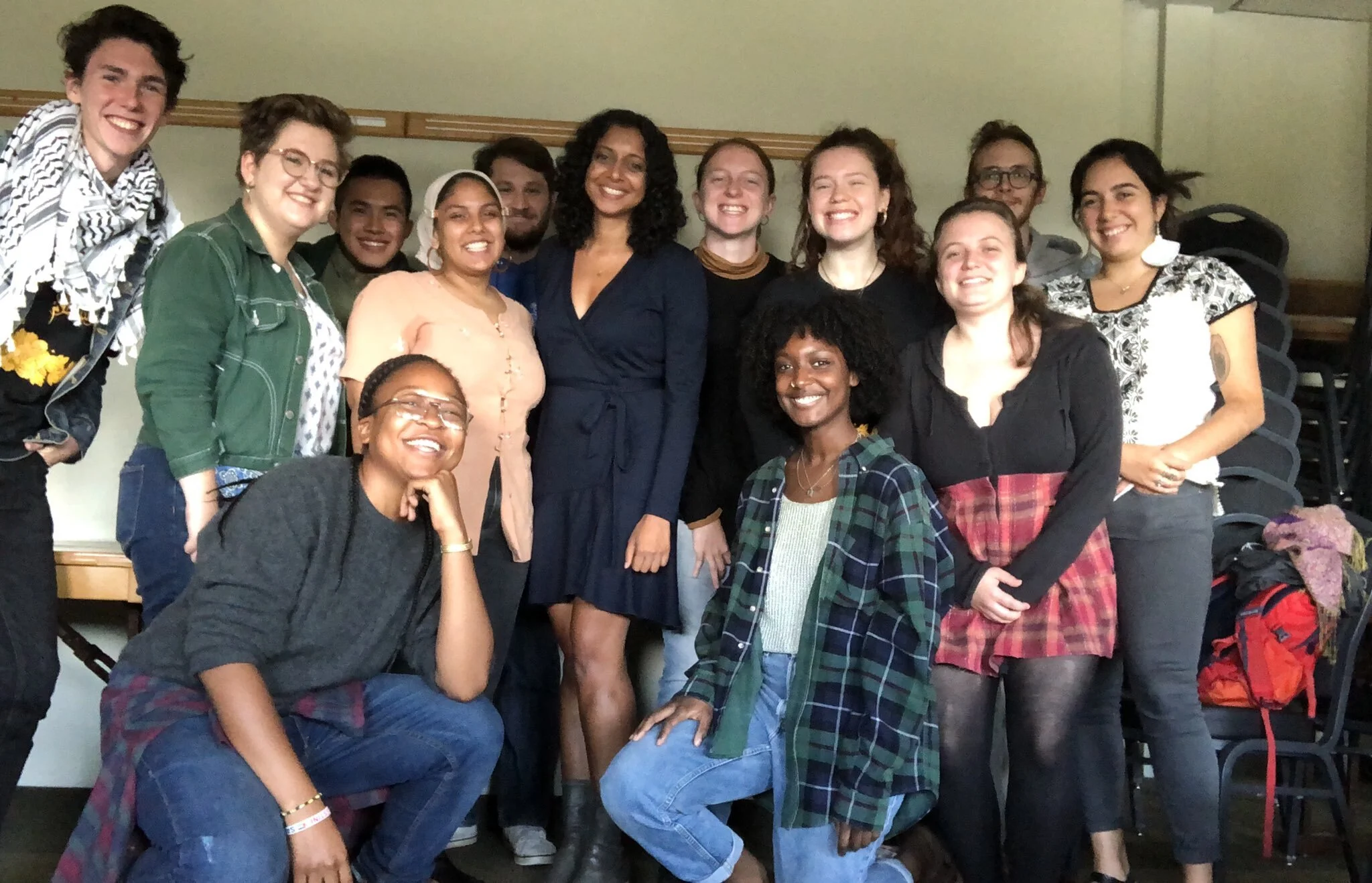 Senior staff attorney Radhika Sainath with members of UMass Amherst SJP after a Know Your Rights workshop.