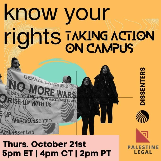 Fall Events with Palestine Legal