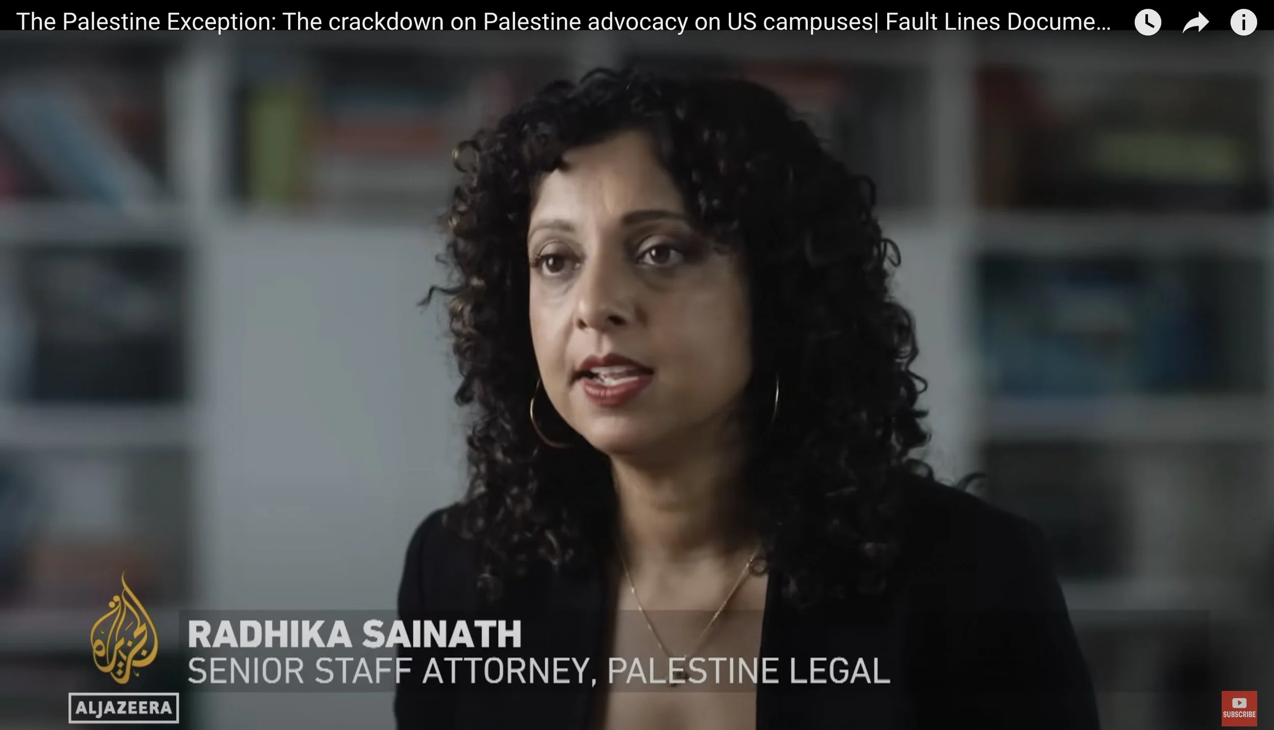 Radhika Sainath in Al Jazeera Fault Lines Documentary