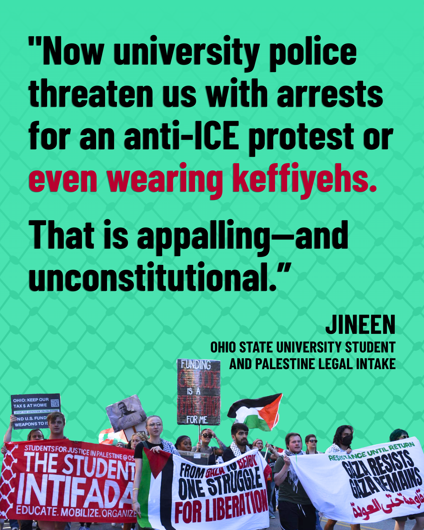 Ohio State University: Stop Unconstitutionally Censoring and Discriminating Against Palestinian Students