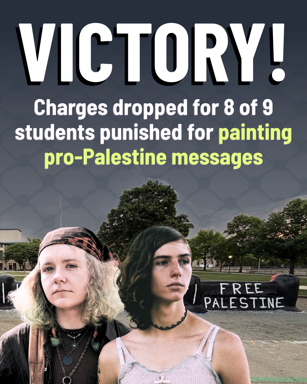Victory: Carnegie Mellon Drops Charges Against Majority of Students Punished for Painting Pro-Palestine Messages