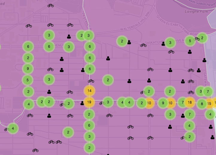 Screen capture of the Bike for People collision map.