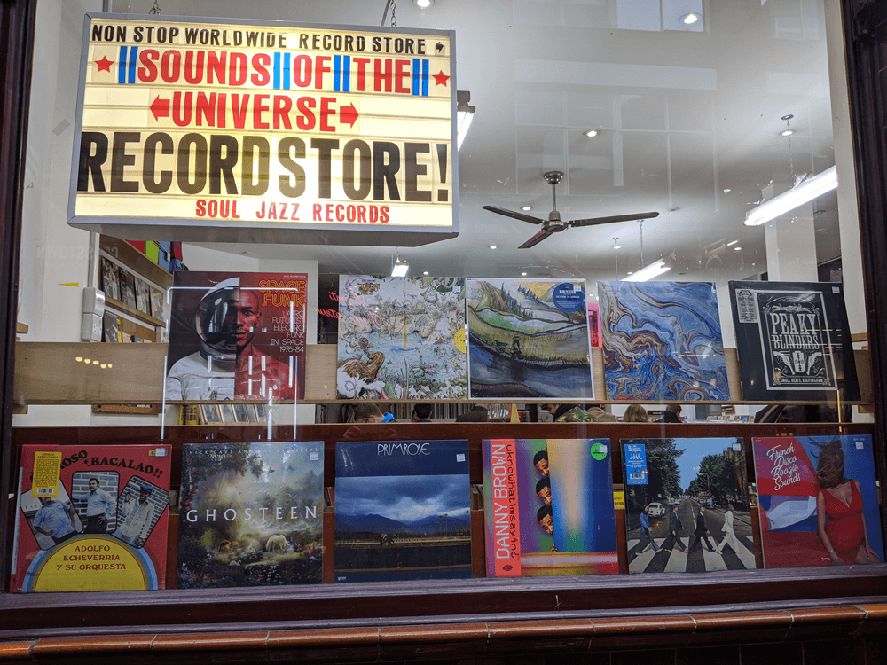   The Golden Lagoon  LP sitting proud in the window at  Sounds Of The Universe , Soho, UK. 