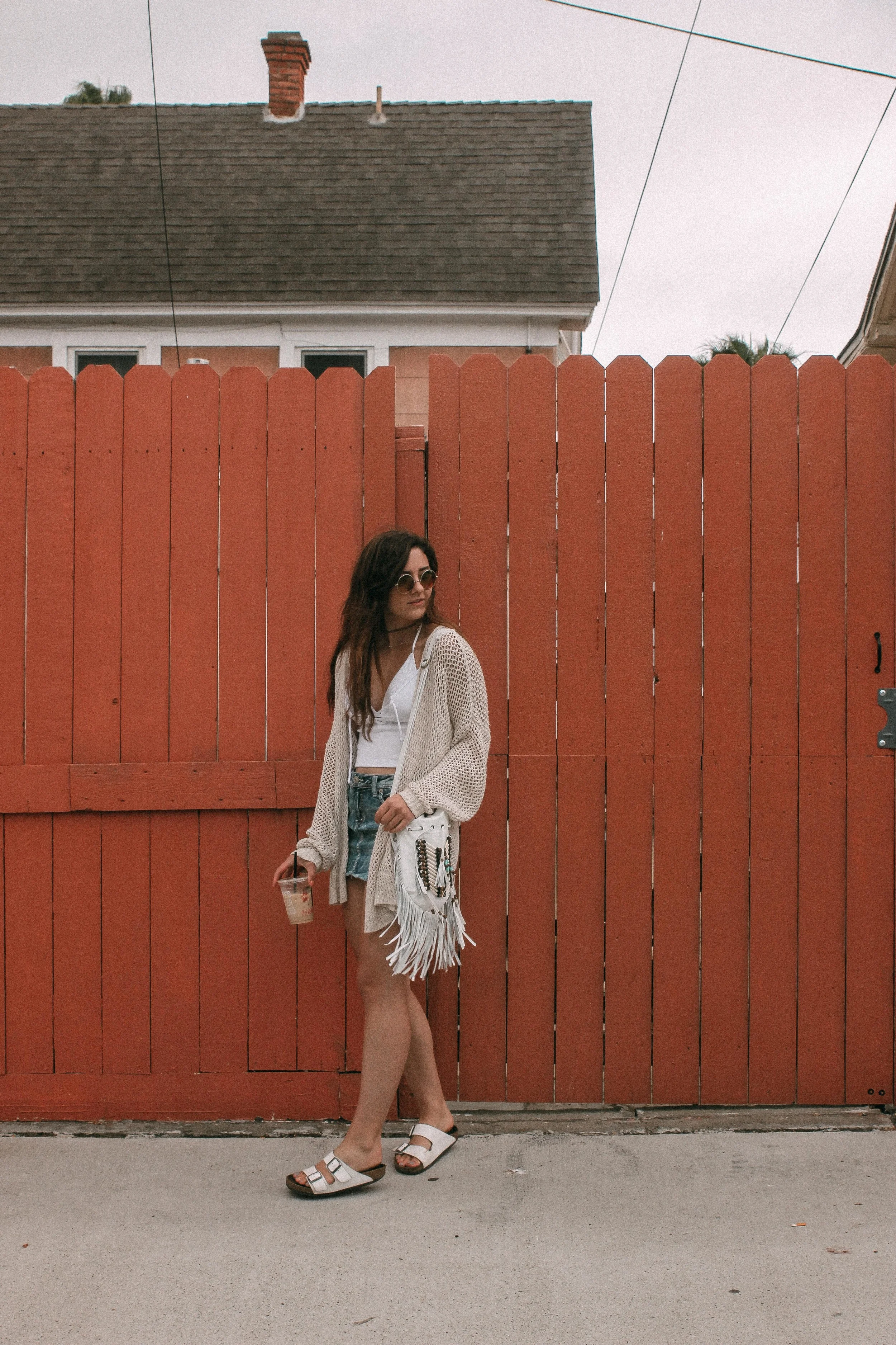 Brandy Melville Tank + Cardigan | Silver Jeans Francy Mid Mini Light Wash Skirt | Boho Bags The Original White Boho Bag - Small & Round check it out here: www.bohobags.com