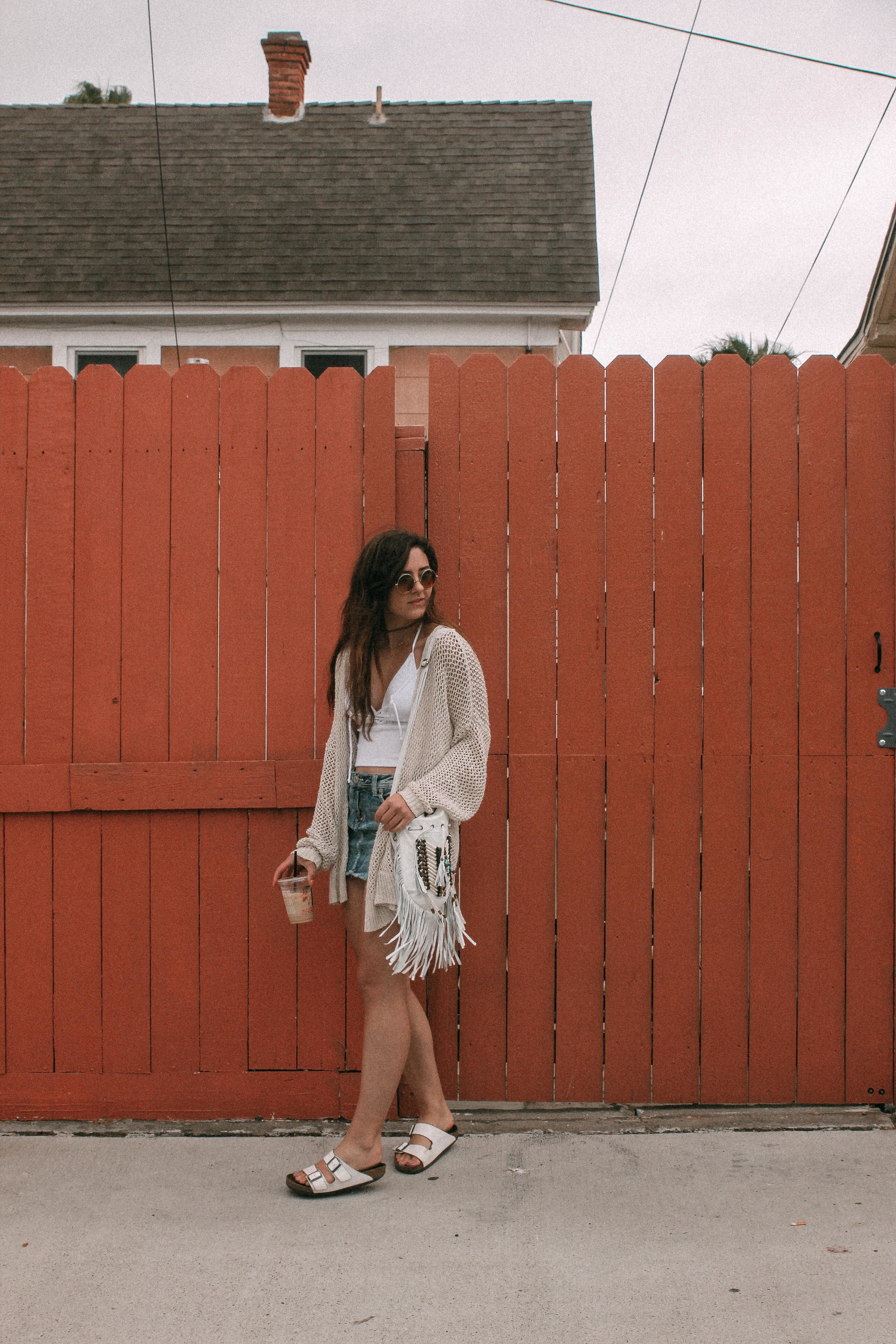 Brandy Melville Tank + Cardigan | Silver Jeans Francy Mid Mini Light Wash Skirt | Boho Bags The Original White Boho Bag - Small & Round check it out here: www.bohobags.com