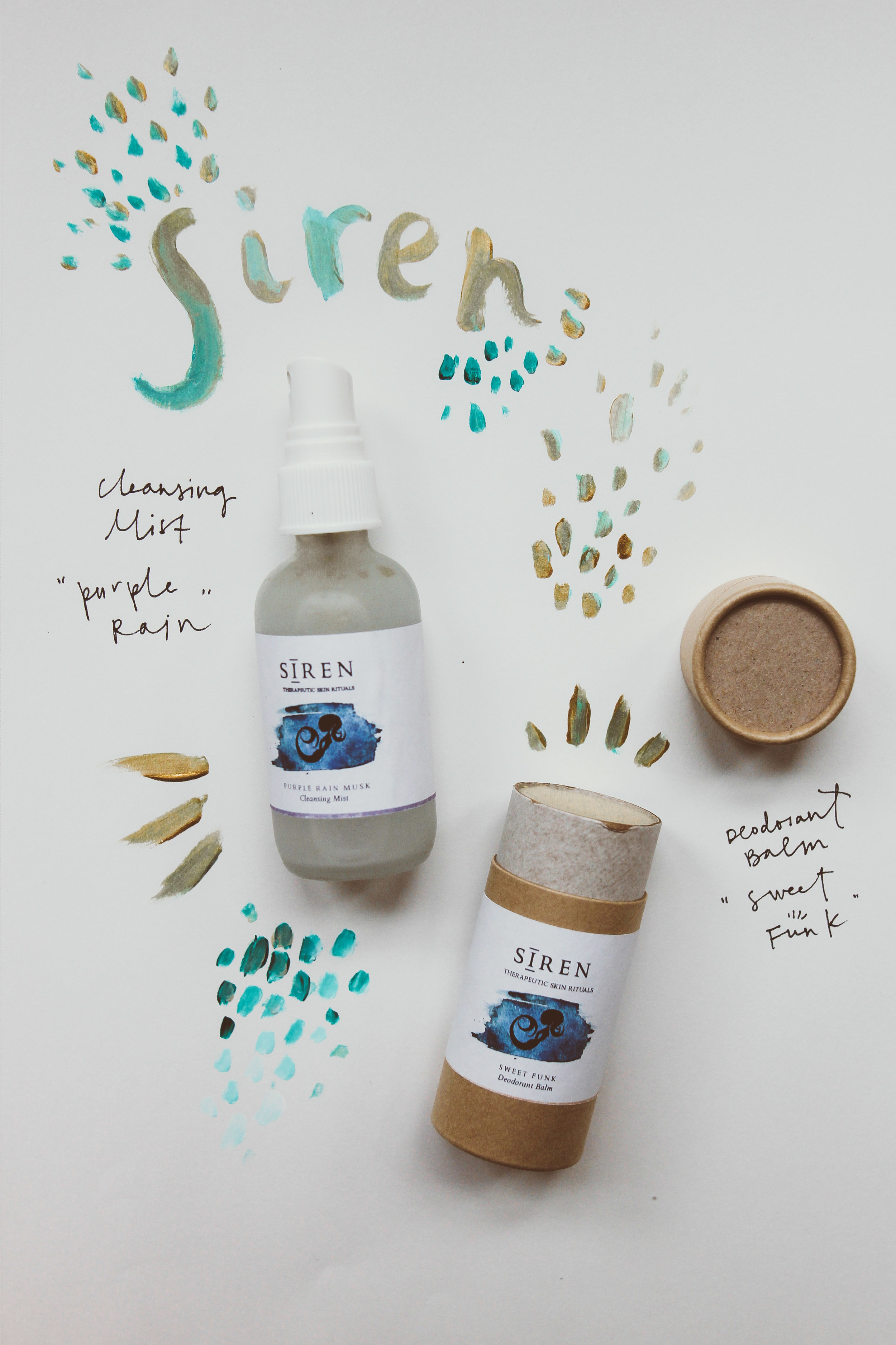 Siren Therapeutic Skin Rituals Purple Rain Musk: Cell Regenerating Toner & Deodorant Balm (in "sweet funk")
