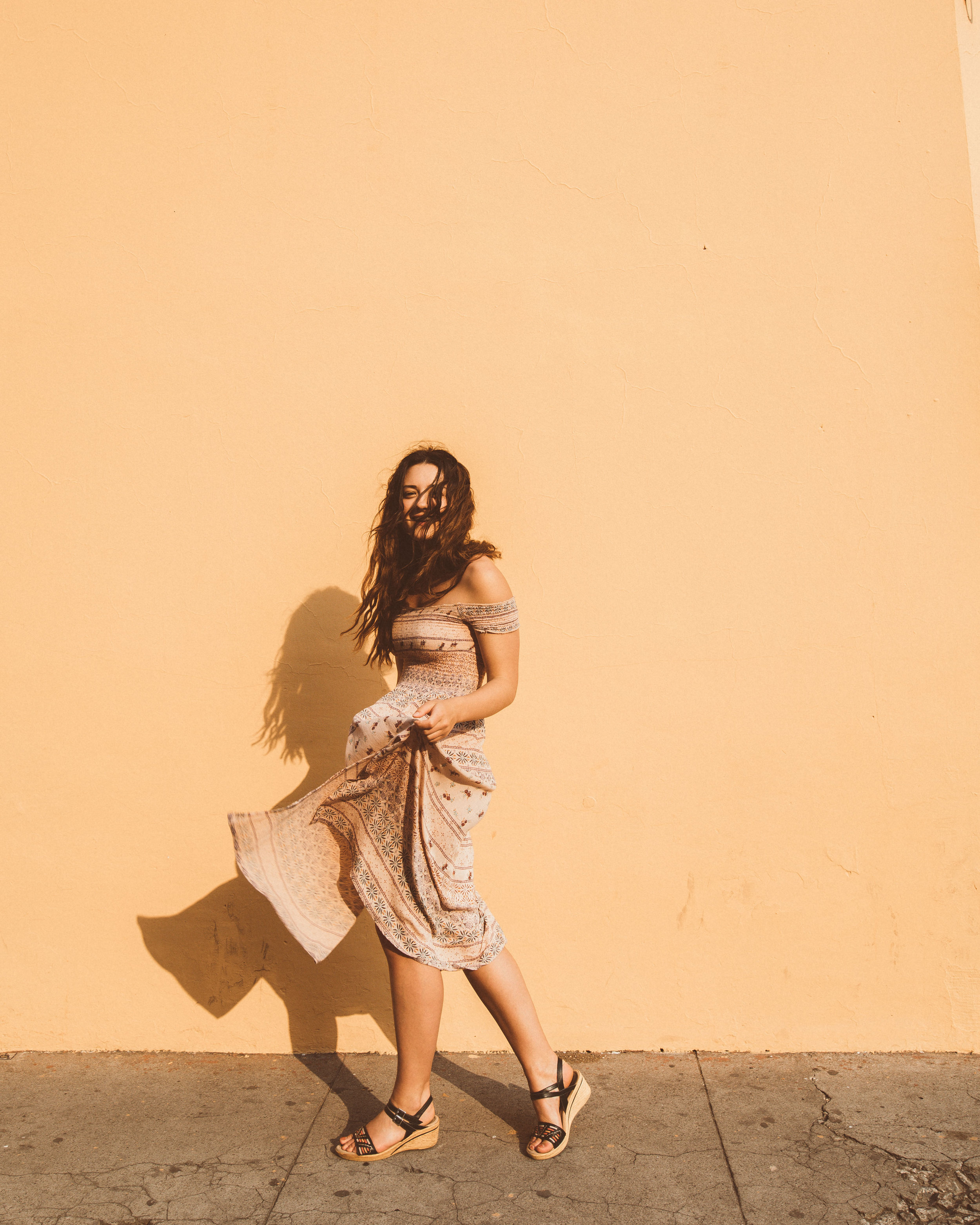 roaming around in the sunshine -- and finding every sunshine-colored wall in sight.
