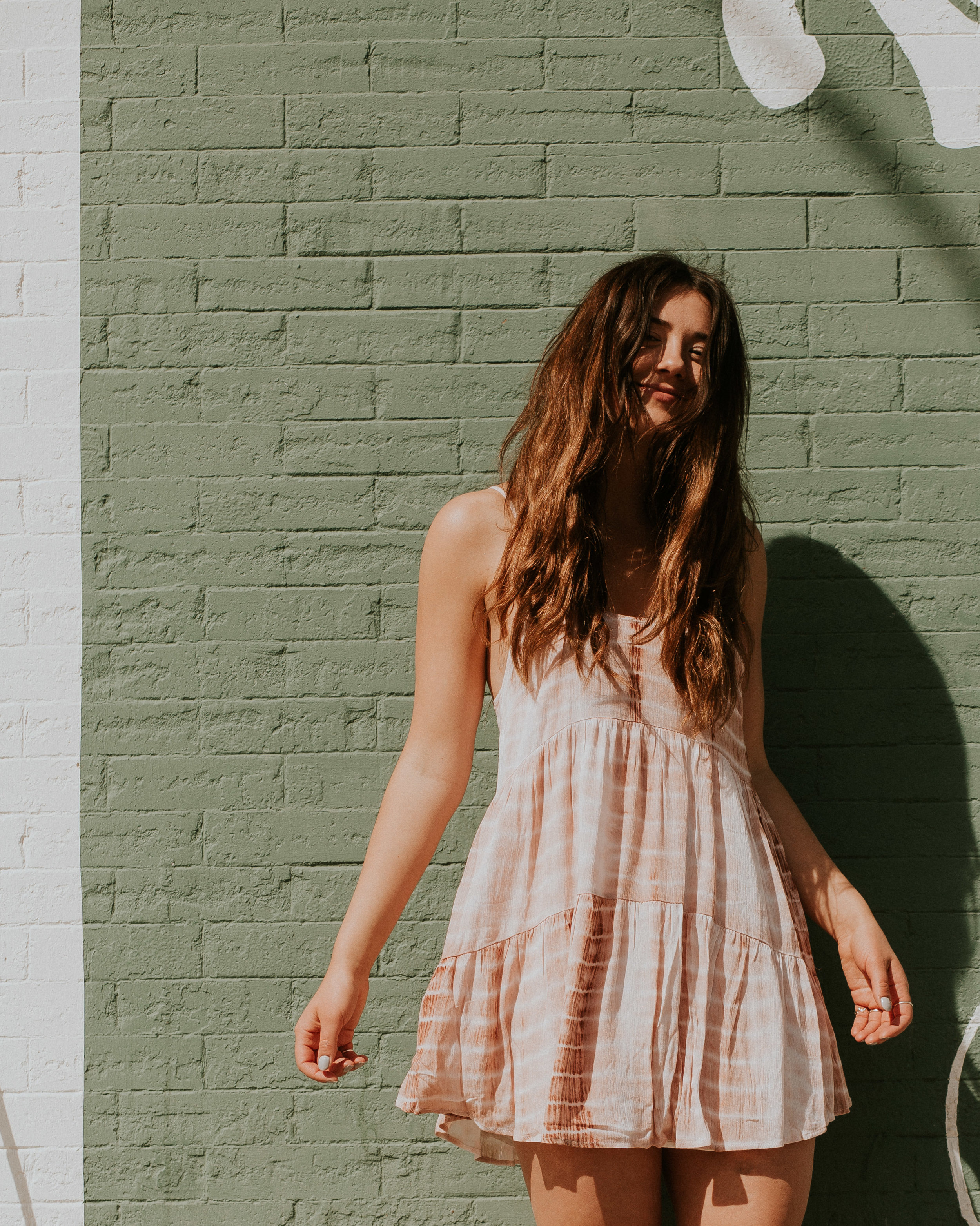 Tobi Kyla Rust Tie Dye Shift Dress in Rust