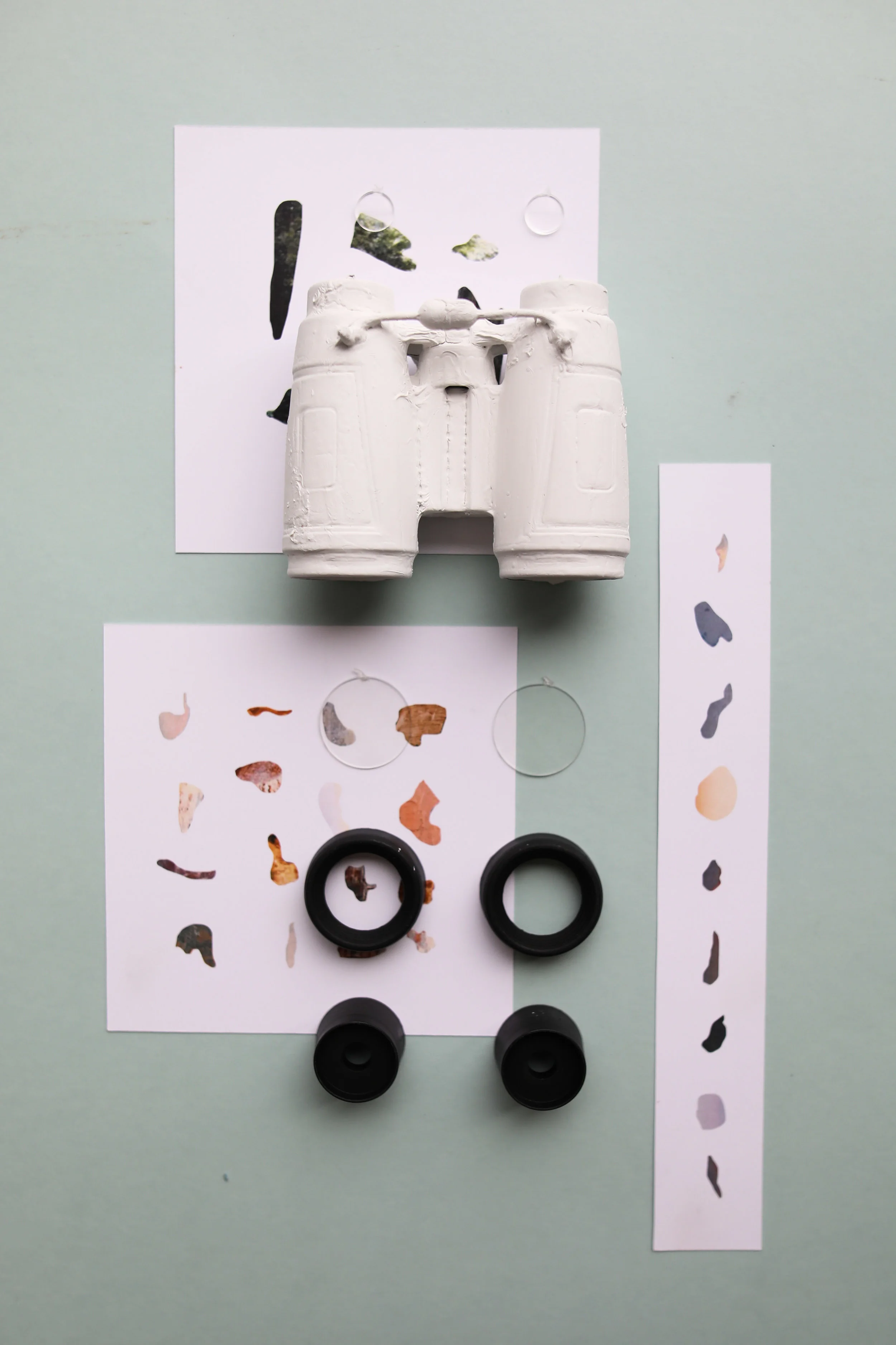 #BINCOUL_RS, 2017 Plastic Binoculars Acrylic Paint Paper
