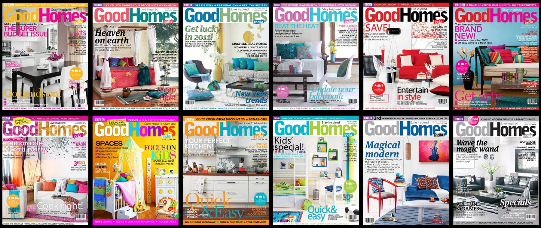 I was the Editor of BBC GoodHomes from 2007 to '11. Here are some of the covers & style content created by my team