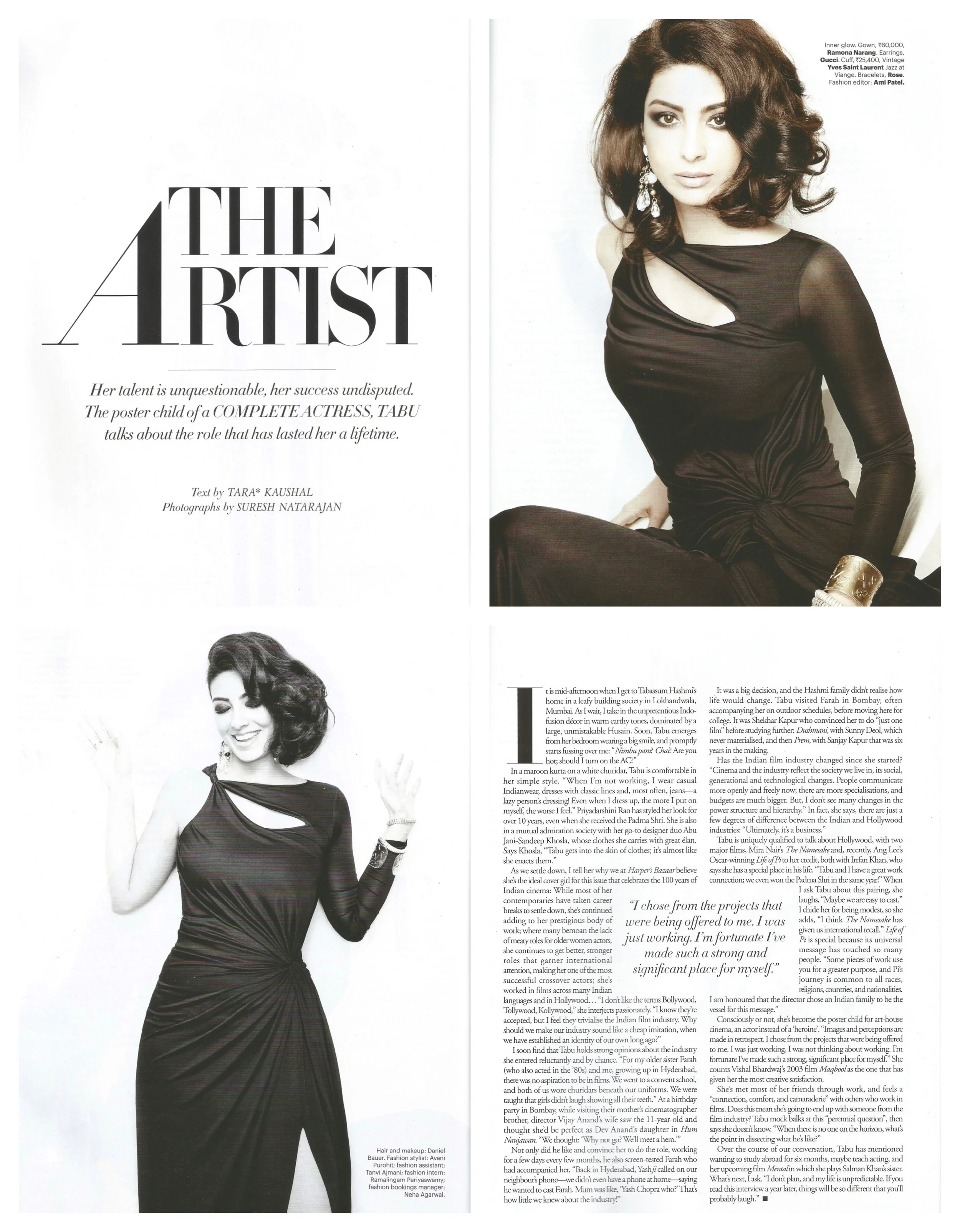 The Harper's Bazaar cover story.