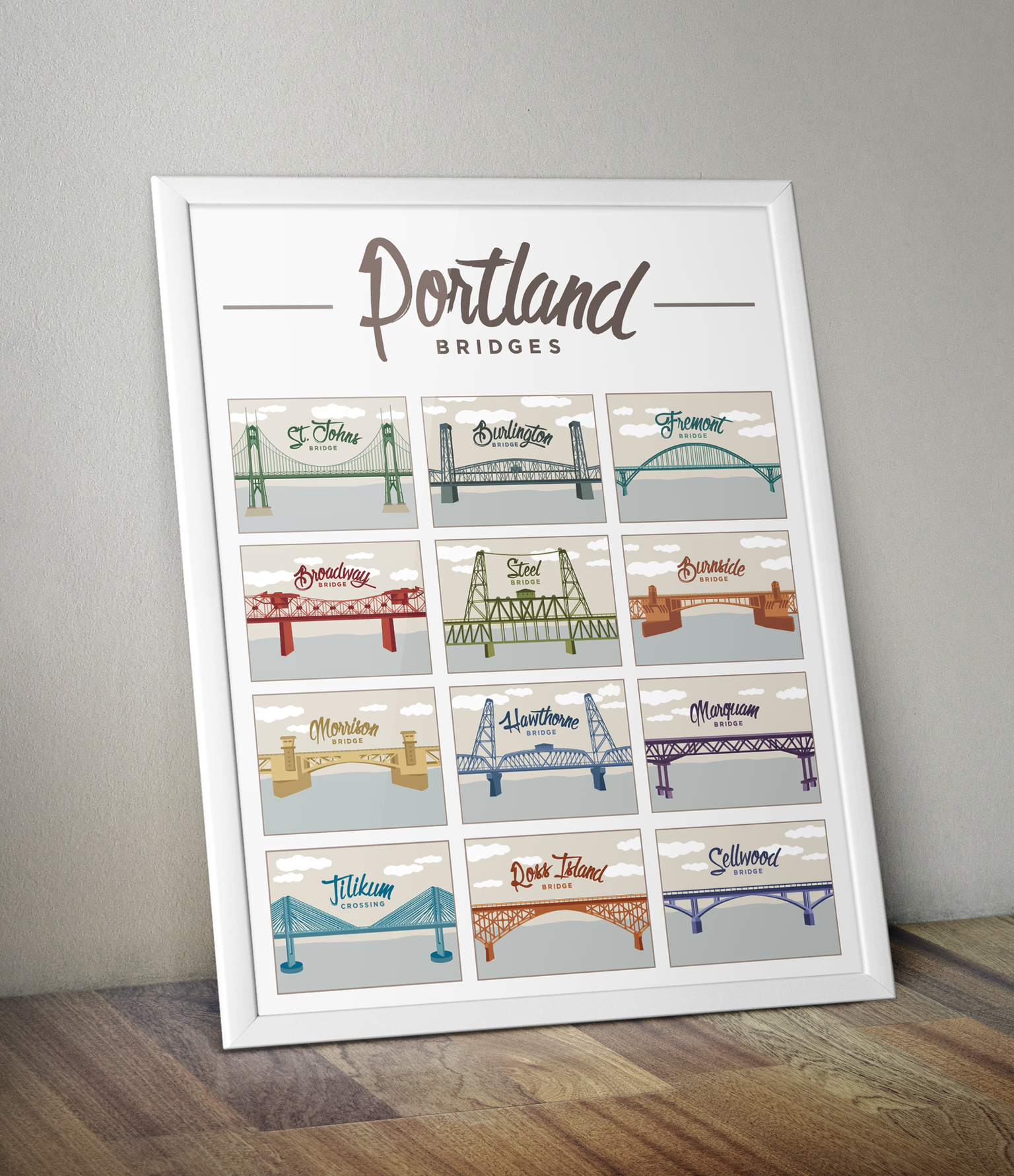Portland Bridges // Illustration Design