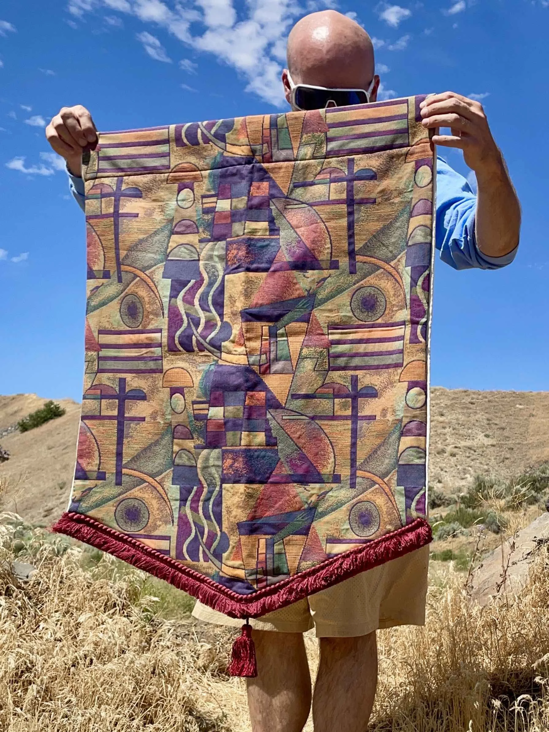 Vintage 90s Psychedelic Harlequin Window Valences