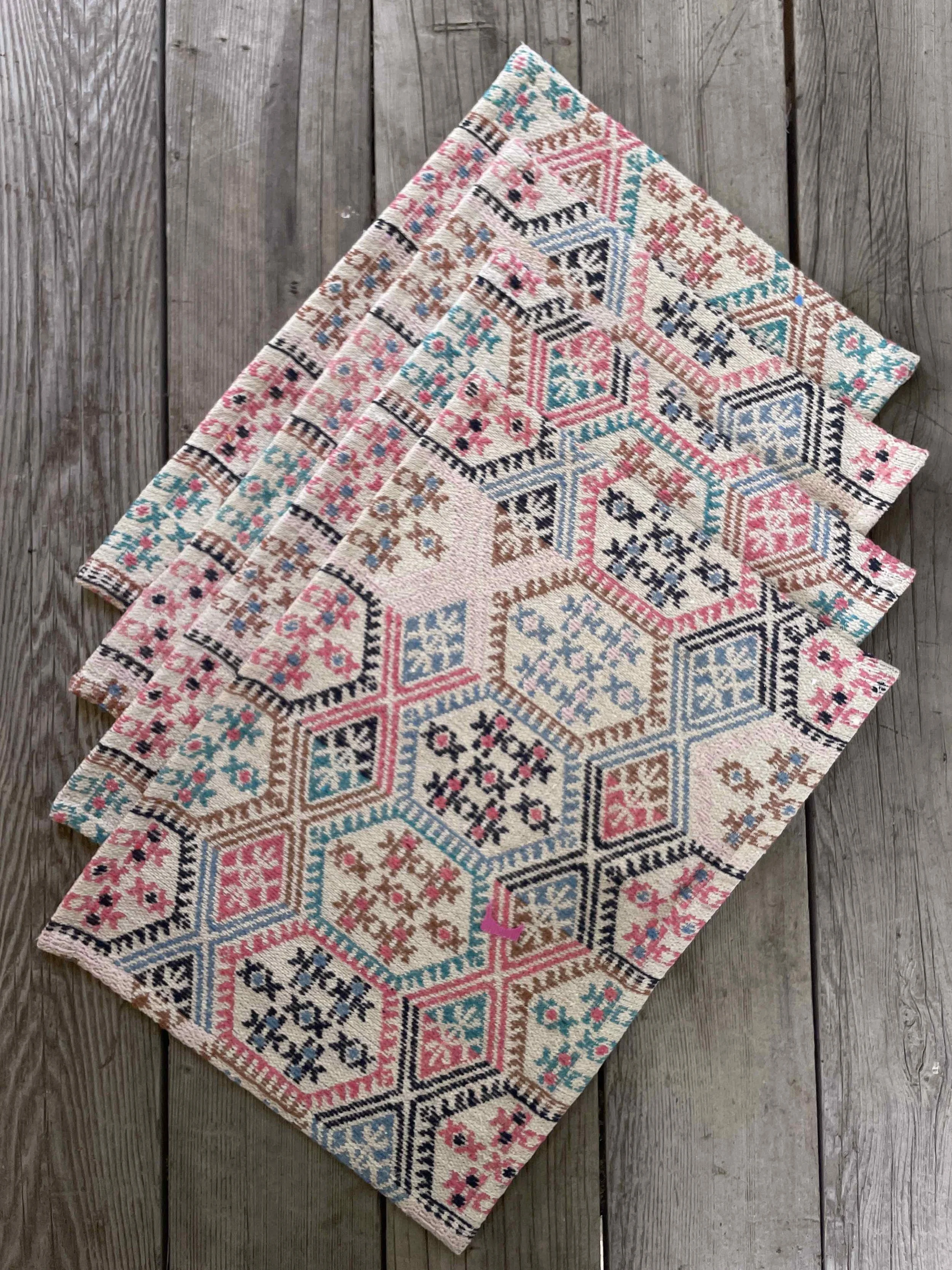 Vintage Brocade Multicolor Placemats, set of 4