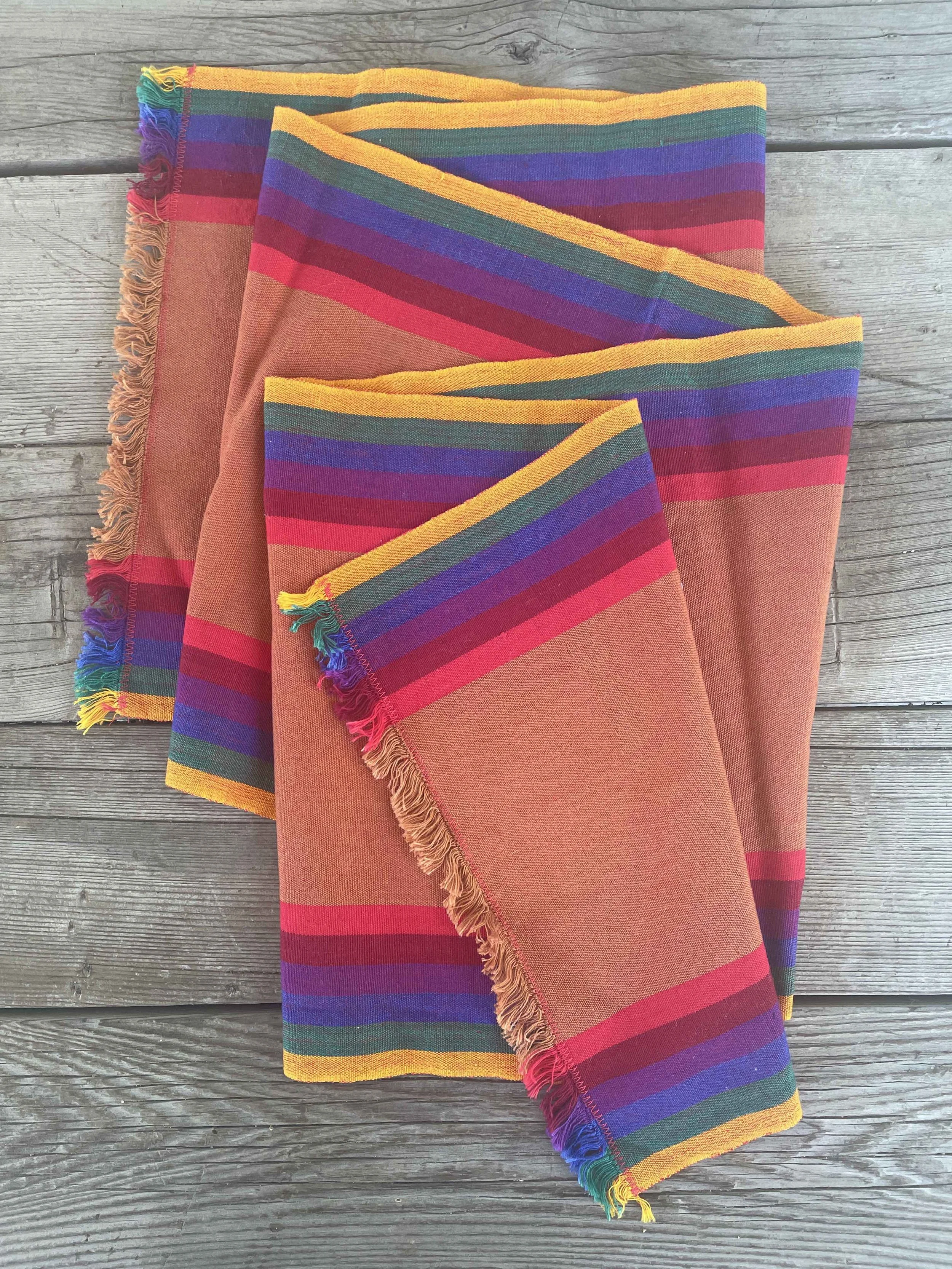 Vintag Woven Rainbow Table Runner