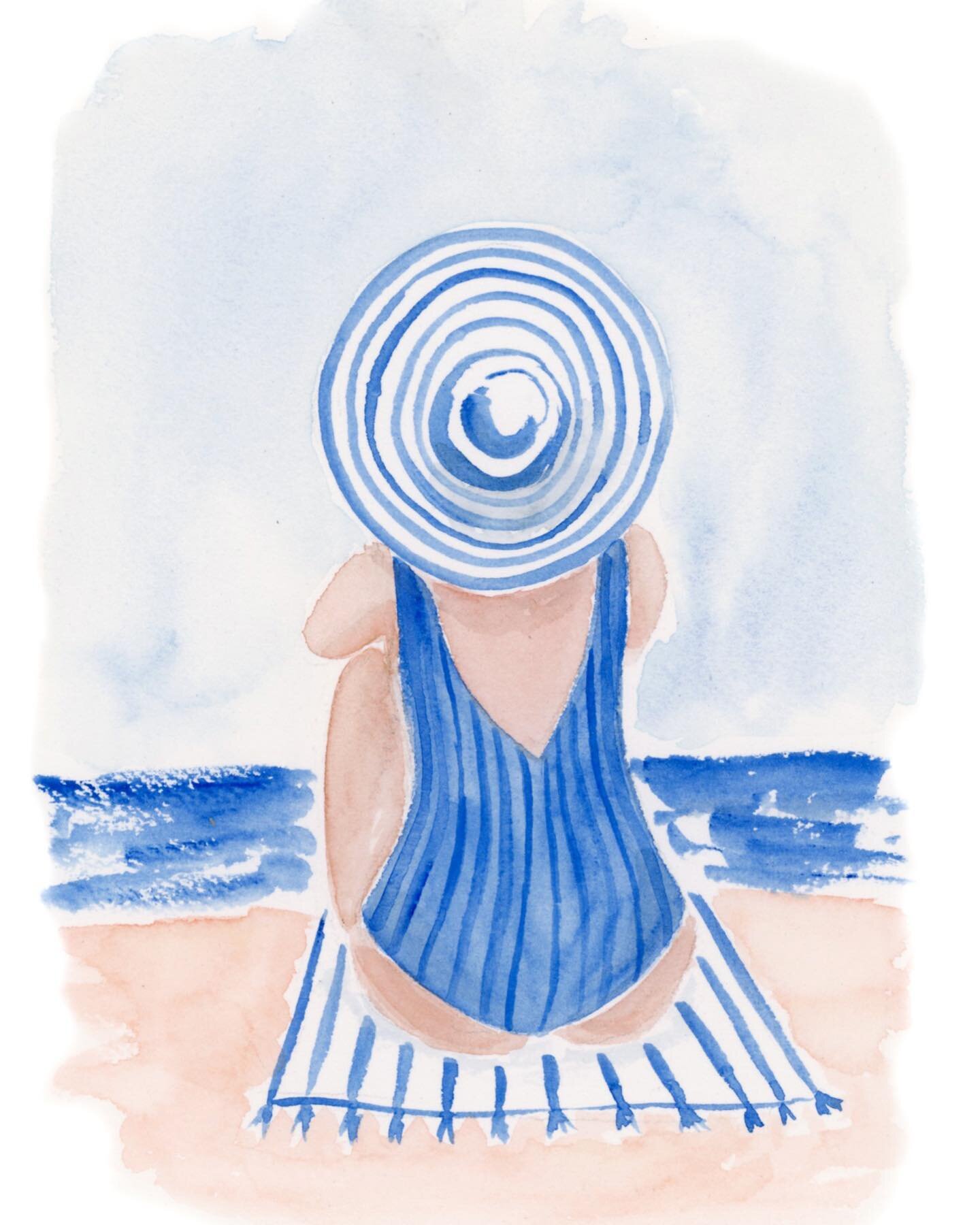 Headed back to the beach today 🌊
We were lucky to rent our house out to a wonderful family for the past 6 weeks but I can&rsquo;t wait to get back out there and soak up the final days of summer.
.
.
#beachbum #watercolor #illustration #westhampton #