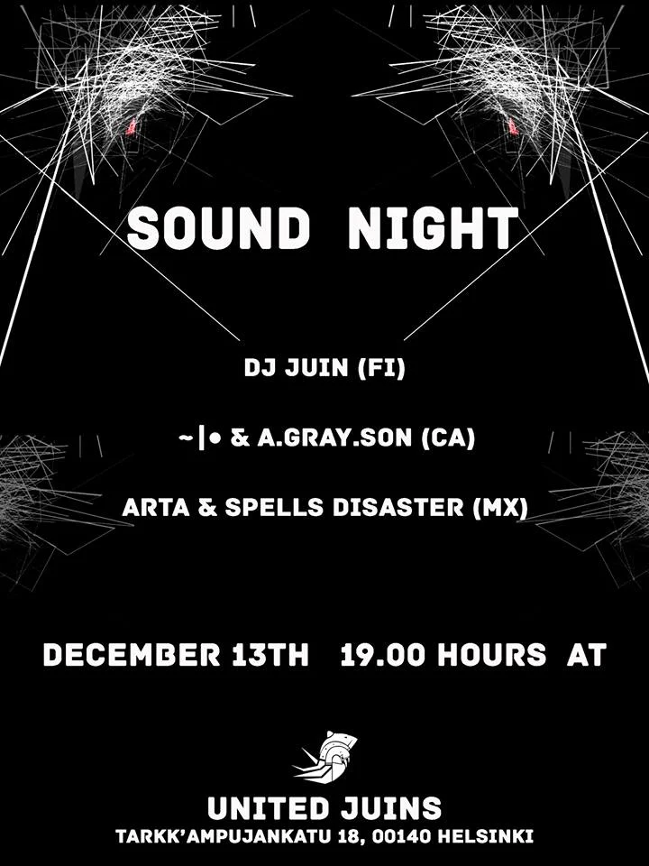 Promotional Poster for Sound Night I at Thrid Space, Helsinki, Finland