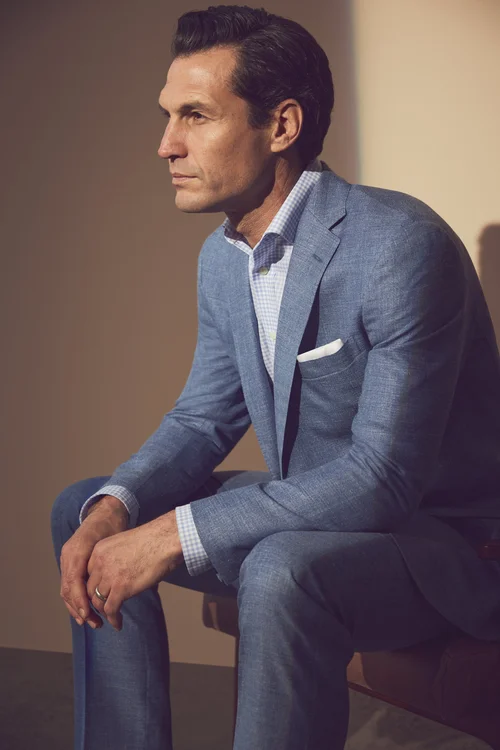 Chemise Hart Schaffner Marx - Bleue Rayée, 100% Coton, Taille M - Neuve Avec Petits Défauts