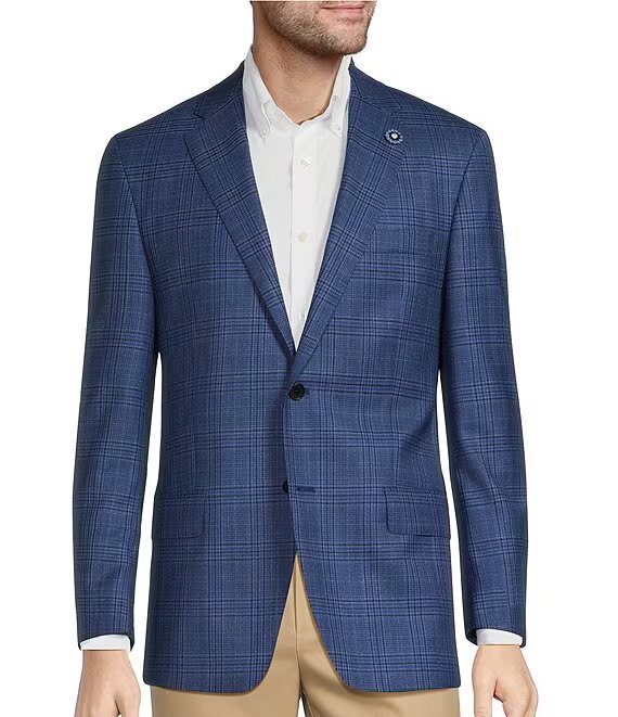 New York Fit Blue Plaid Pattern