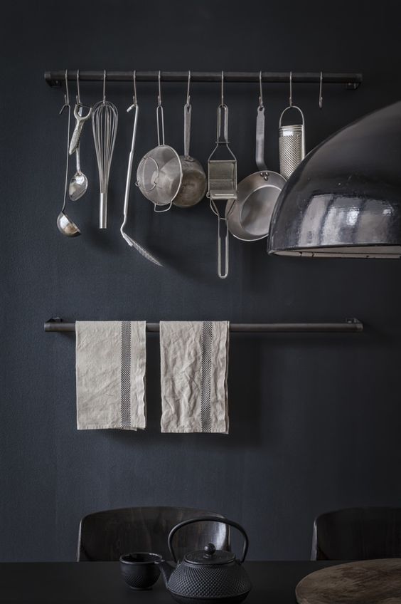 From Em's Designblogg - black kitchen wall paint