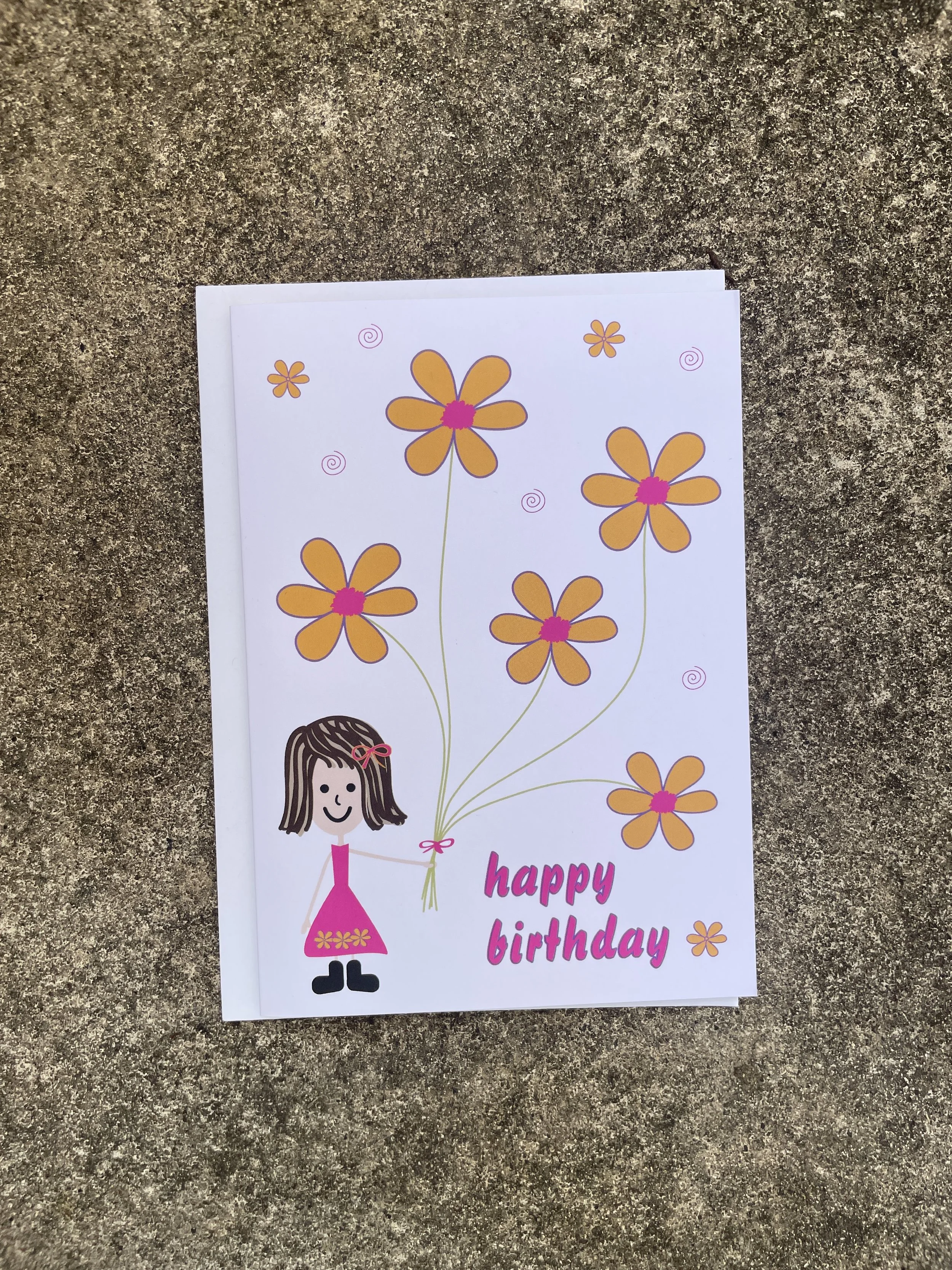 'Issys Yellow Birthday Flowers' Greeting Card
