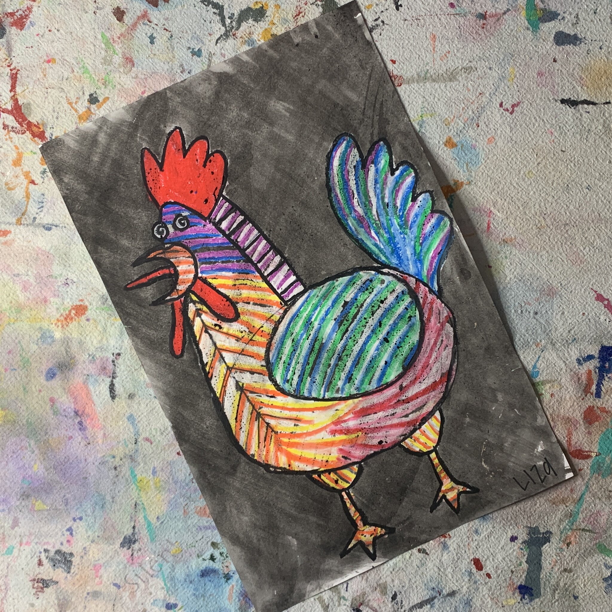 lesson 13 picasso rooster square.JPG