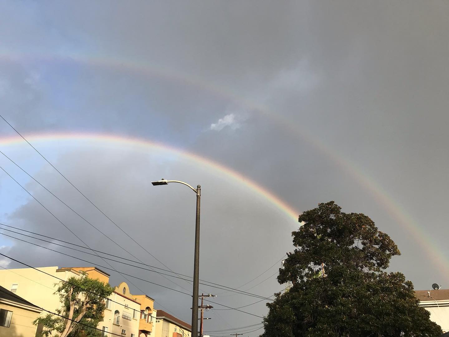 Double rainbow outside my window today. Pretty good timing today. #doublerainbow #bidenharris2020 #hopeful