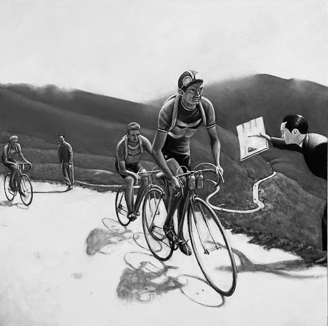 Jim Damron, Gino Bartali Crossing a Pass, 2021