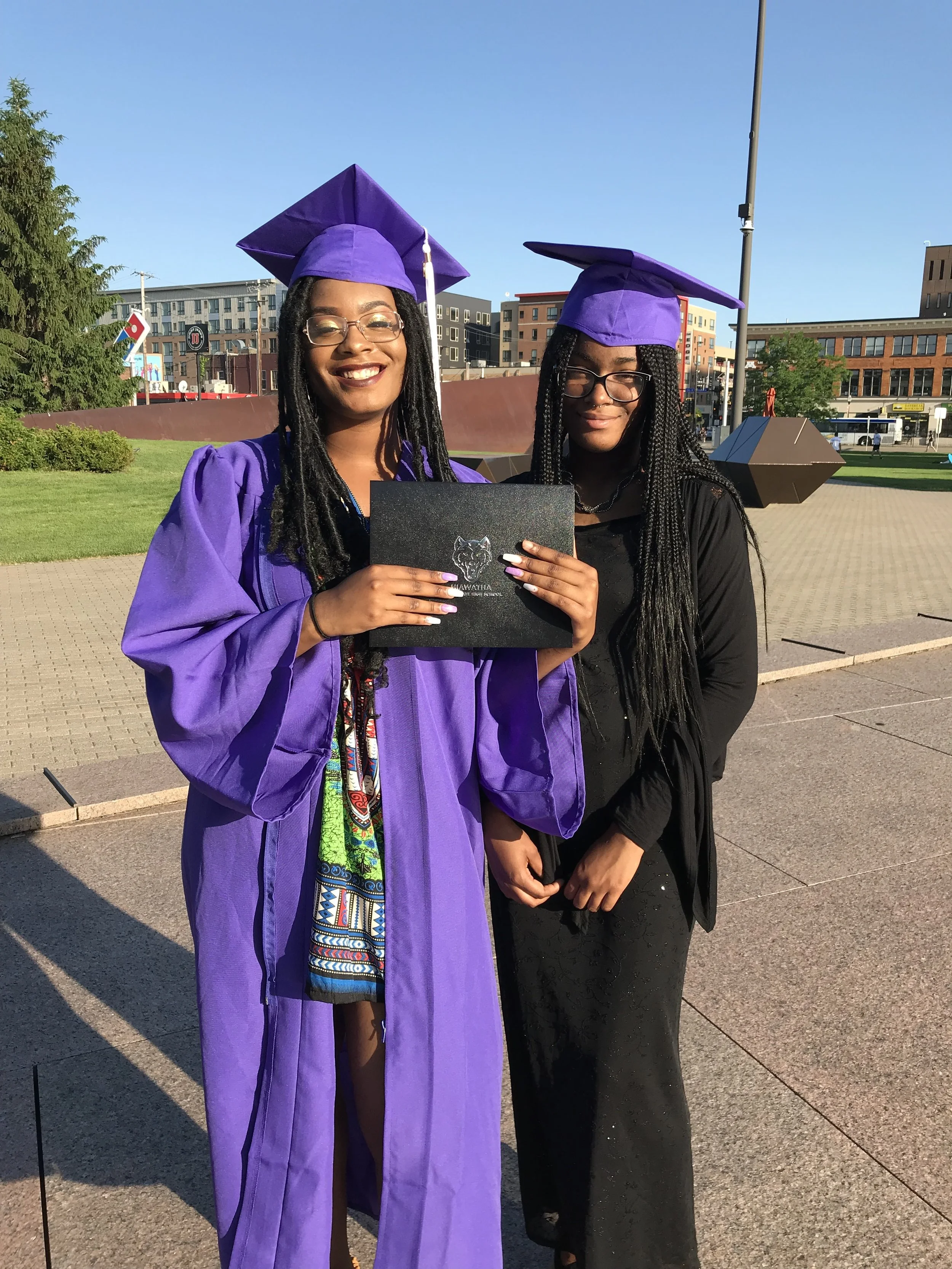 Olivia and Nakiya both graduated from Hiawatha Collegiate High School and are headed to Augsburg University in the fall.