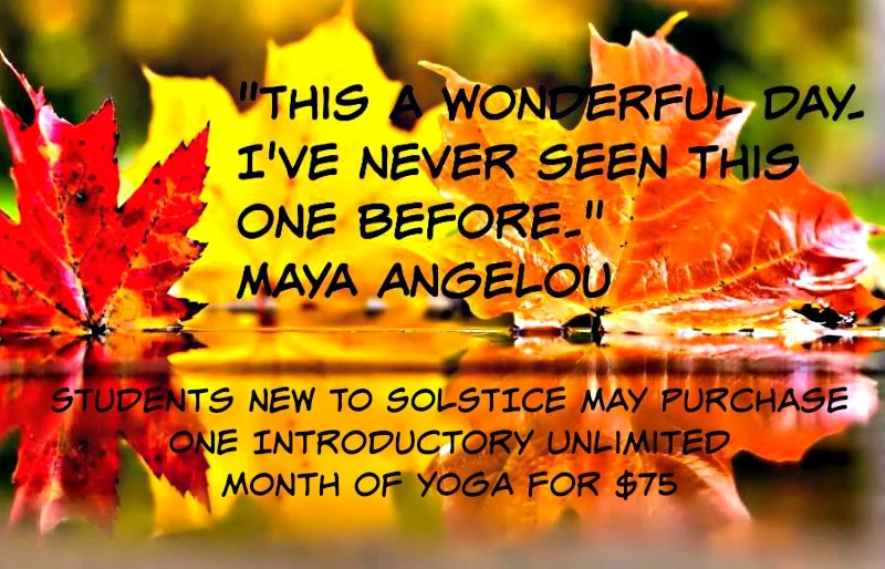 NEW STUDENTS: $75 Introductory Unlimited Month of Yoga!
