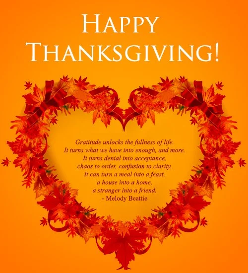 Thanksgiving Schedule Updates