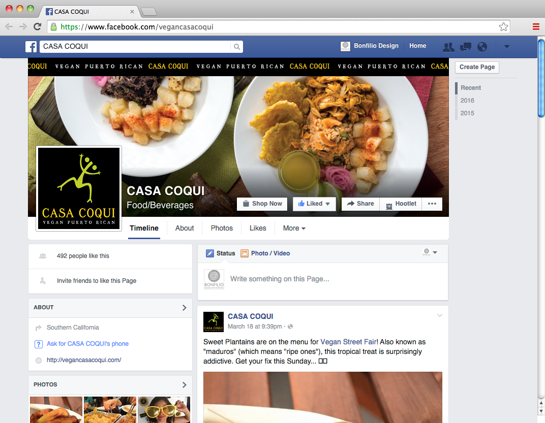 Facebook Page
