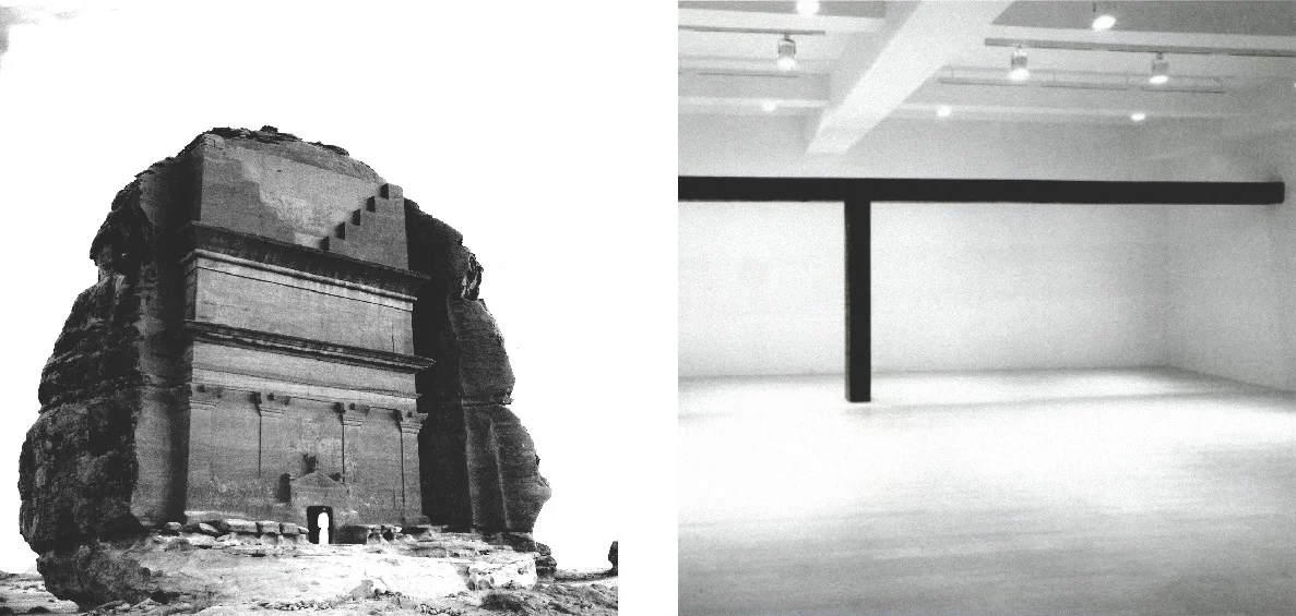 Qasr al Farid, Mada’in Saleh, al-Ula Saudi Arabia. 0-58 AD —— T Junction, Richard Serra, 1988